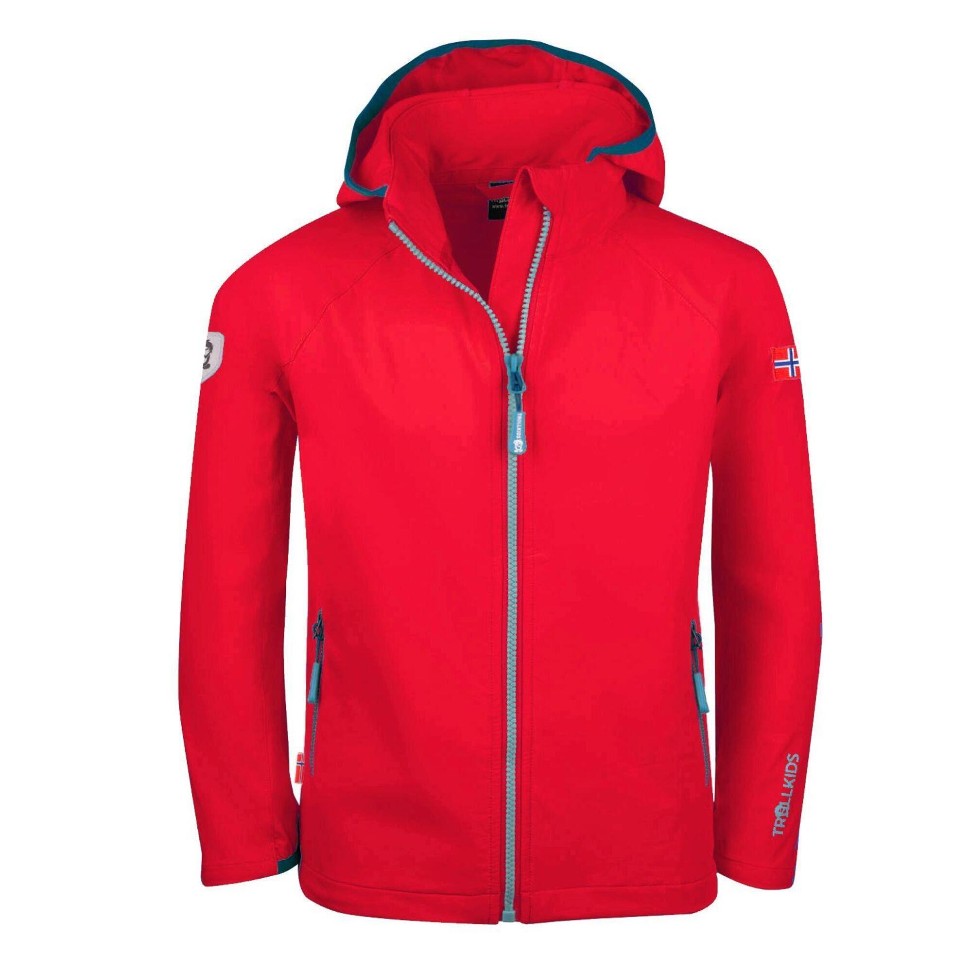 Trollkids - Veste Softshell Enfant Kvalvika Rouge/bleu Dauphin - Softshell - Bleu|rouge - 14 À 16 Ans - Decathlon