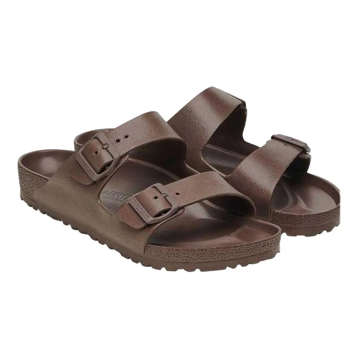 Mens Arizona Buckle Leather Lightweight Sandals (Brown) 6/6