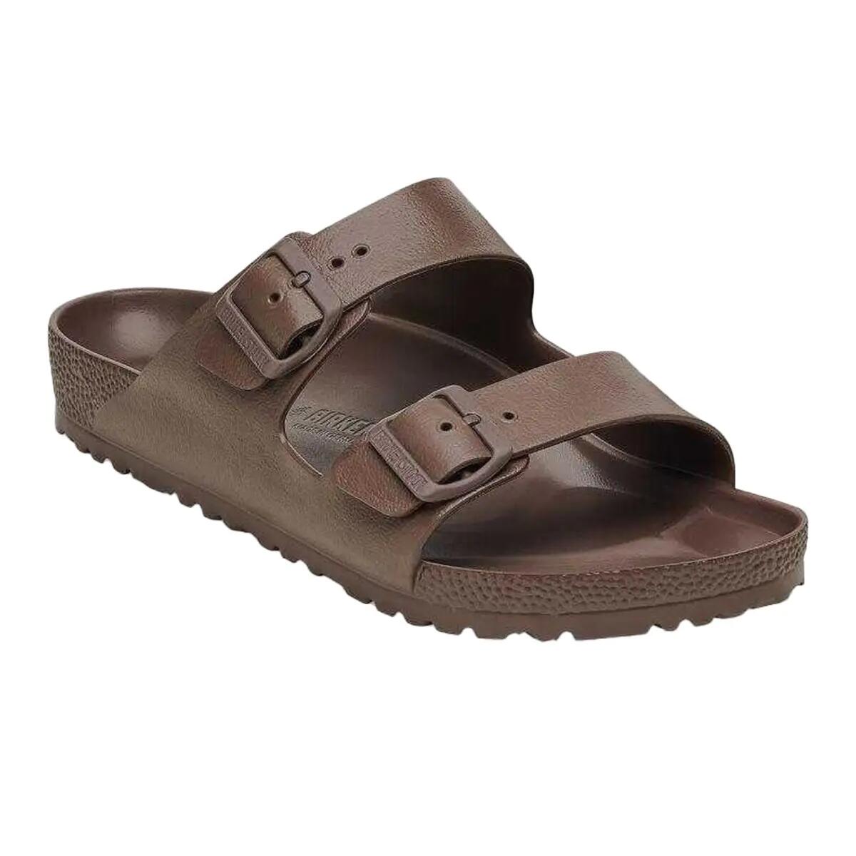 Mens Arizona Buckle Leather Lightweight Sandals (Brown) 4/6