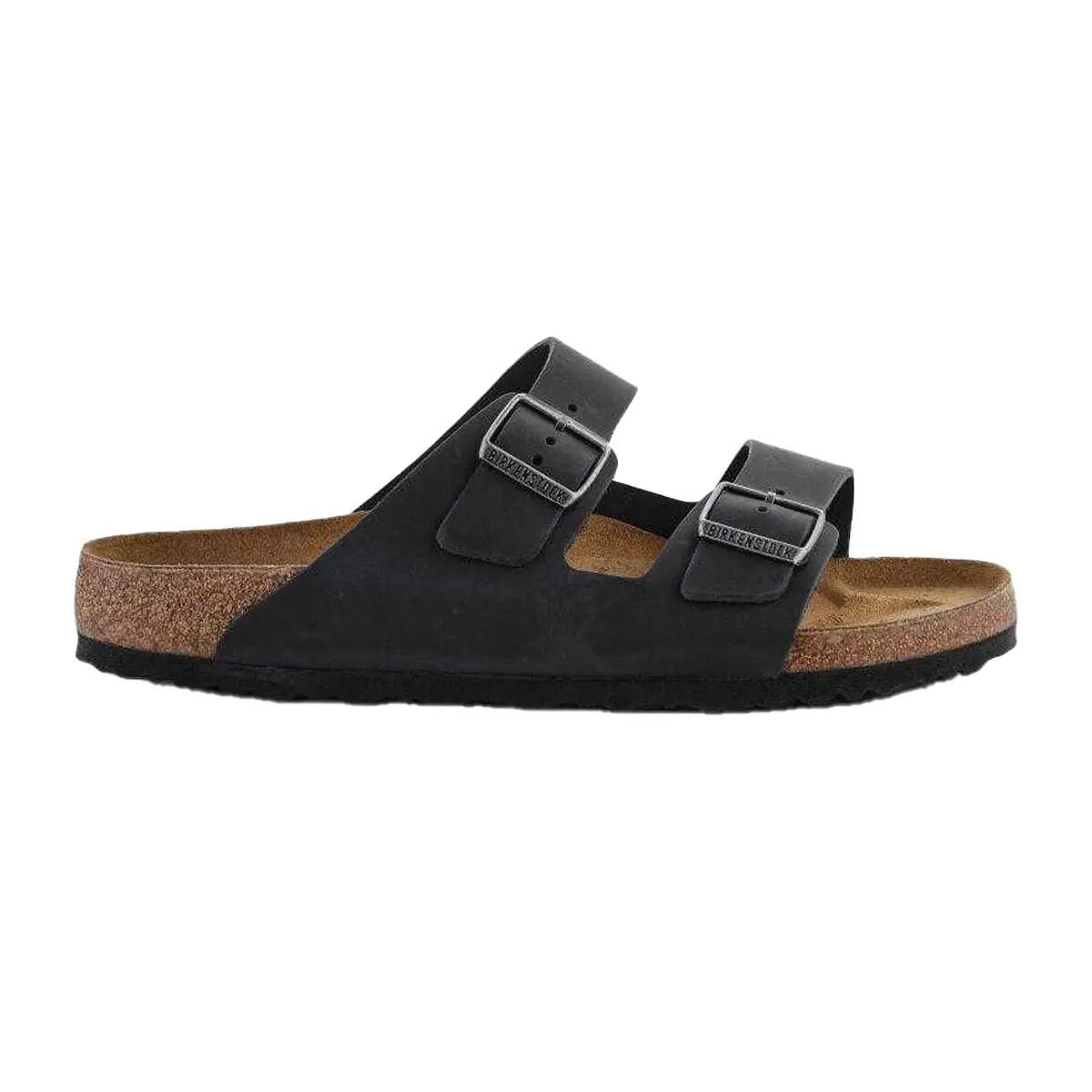 Arizona Sandali Fibbia Pelle LeggeraUomo Birkenstock Nero 1/9