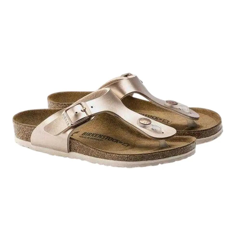 Sandali Pelle Scamosciata PiattaBambini Birkenstock Gizeh Rosa 3/5