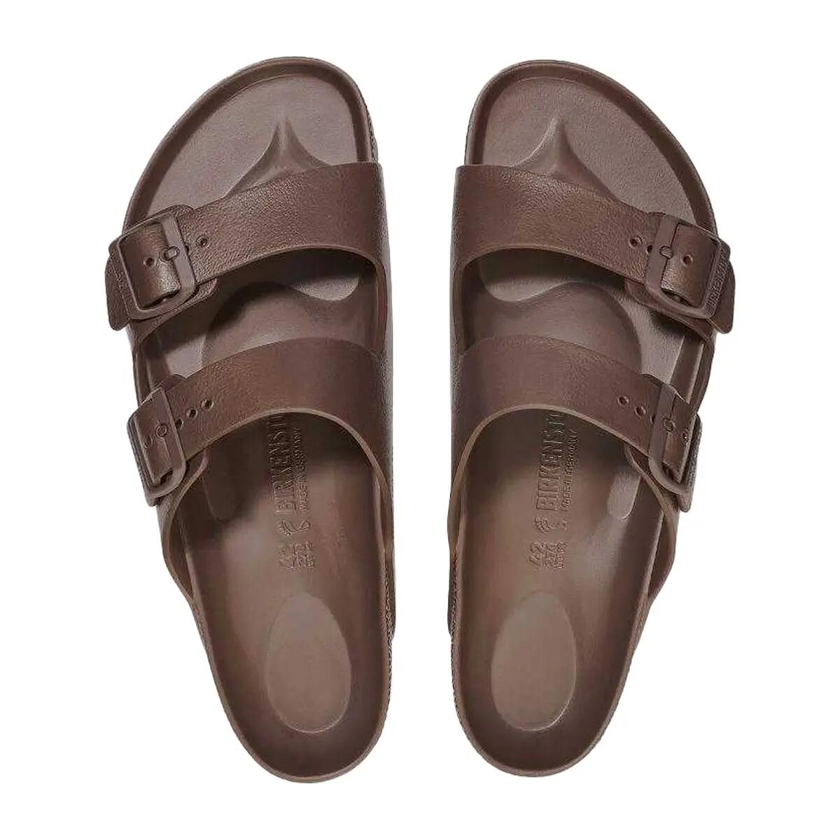 Mens Arizona Buckle Leather Lightweight Sandals (Brown) 2/6