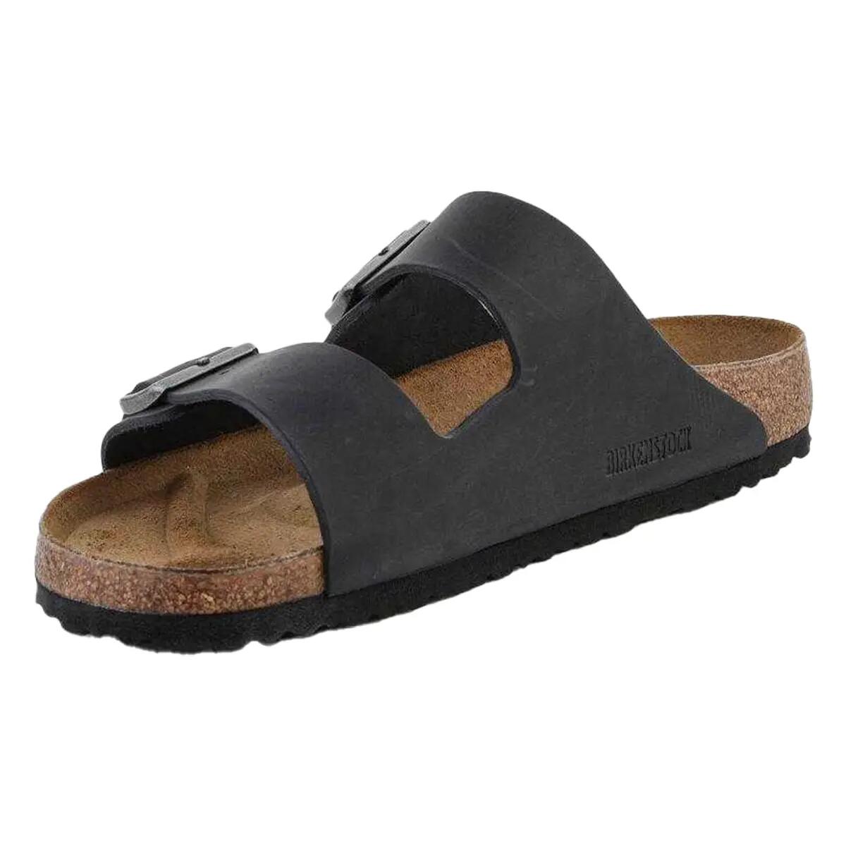 Arizona Sandali Fibbia Pelle LeggeraUomo Birkenstock Nero 6/9