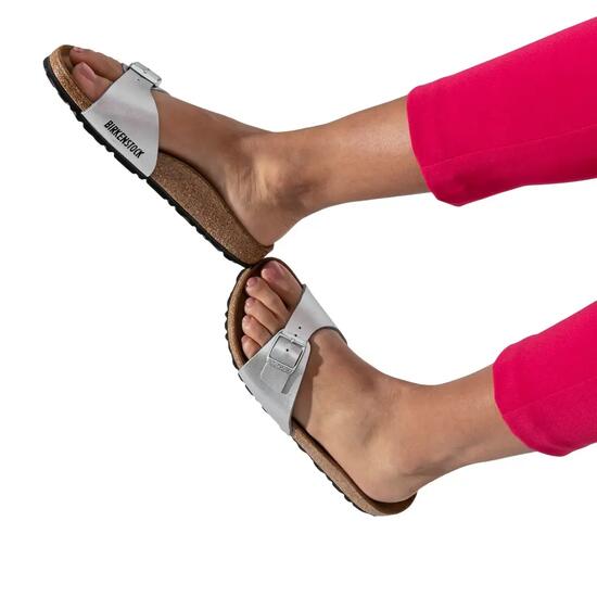 Sandali Pelle Scamosciata Cinturino SingoloDonna Birkenstock Madrid Bianco