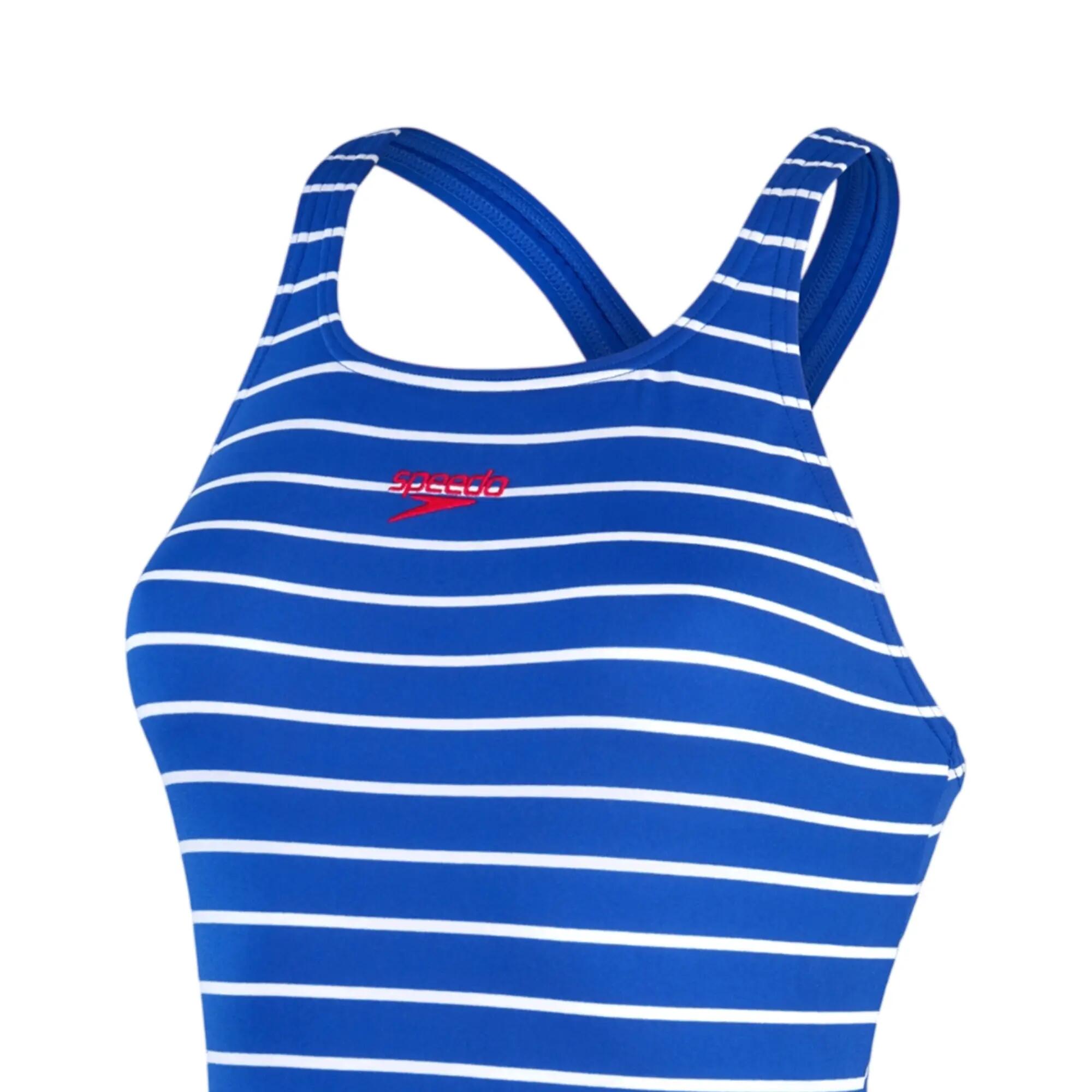 Maillot De Bain 1 Pièce Dos Nageur Motif/style À Rayures MEDALIST Femme (Bleu À 2/7