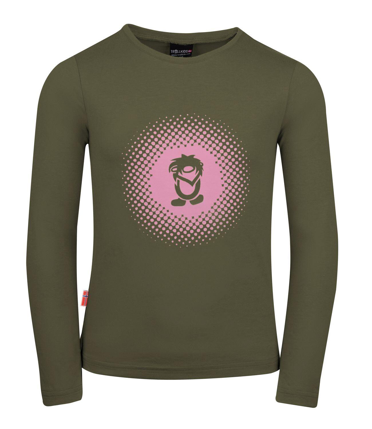 TROLLKIDS Kinder Longsleeve Pointillism Oliv/Antik-Rosa