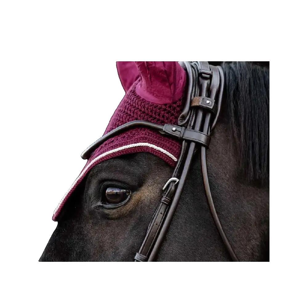 Czapka przeciw muchom dla konia z dźwiękochłonnym welurem Kentucky Horsewear Wel 2/3
