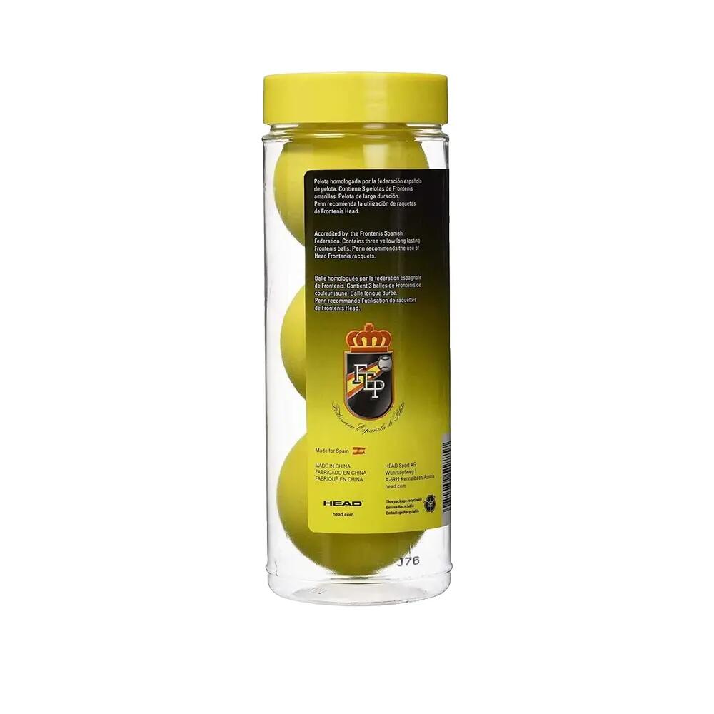 Bote 3 Balles Head Frontenis Jaune 3/4