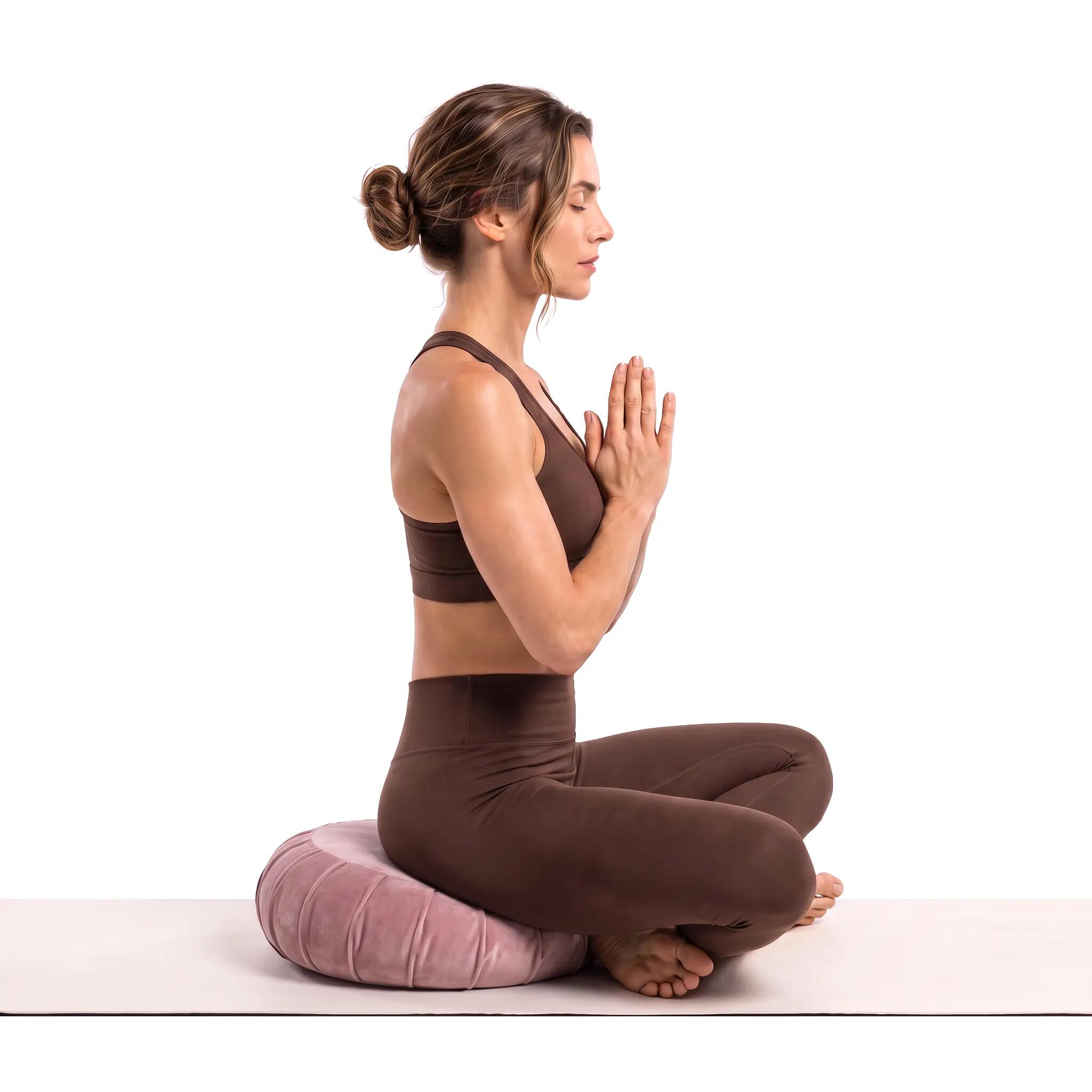 Cuscino per meditazione yoga Zafu Omm - Rosa cipria 5/5