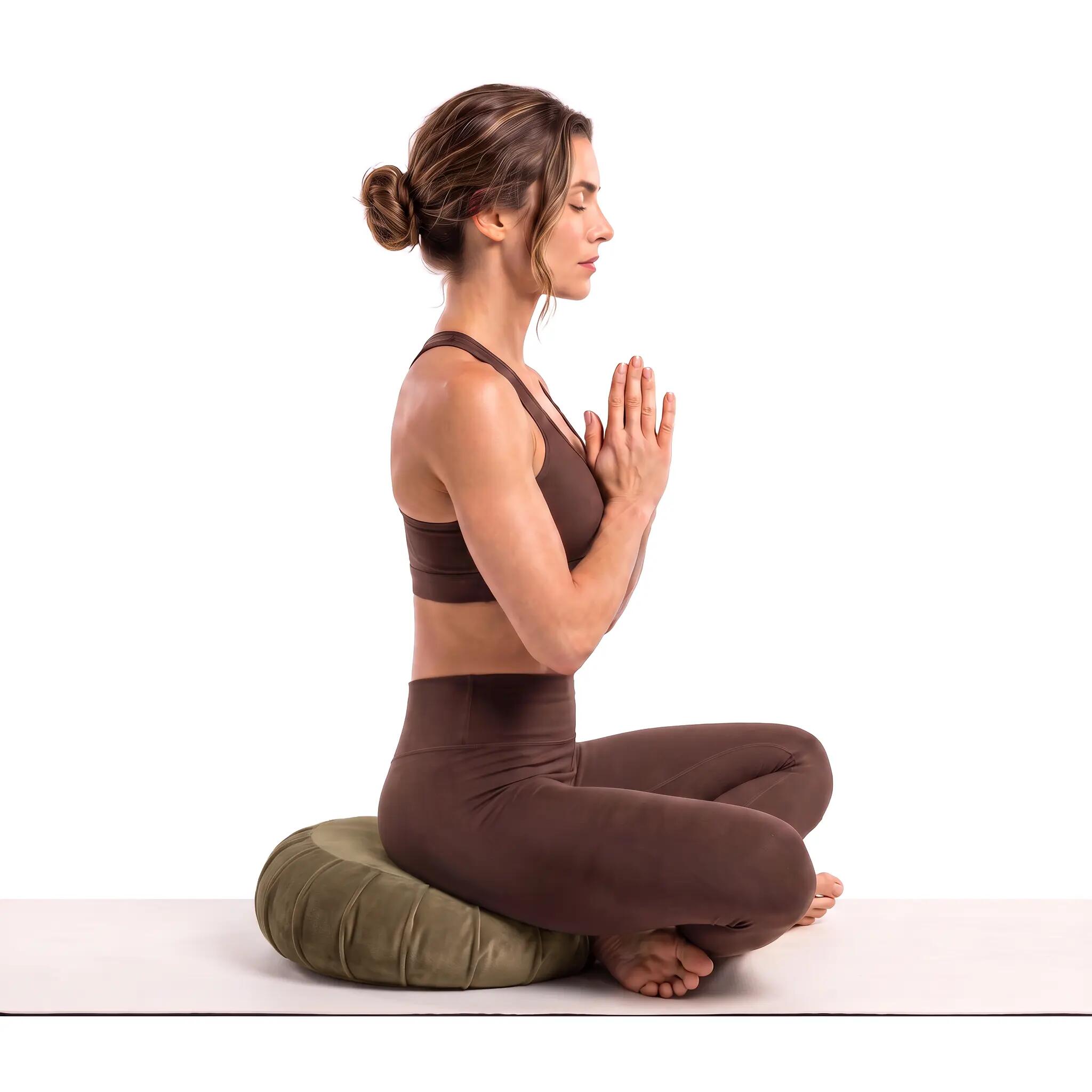 Cuscino per meditazione yoga Zafu Omm - Beige 5/5