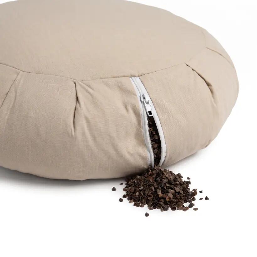 Cuscino per meditazione yoga Zafu Omm - Beige 4/5
