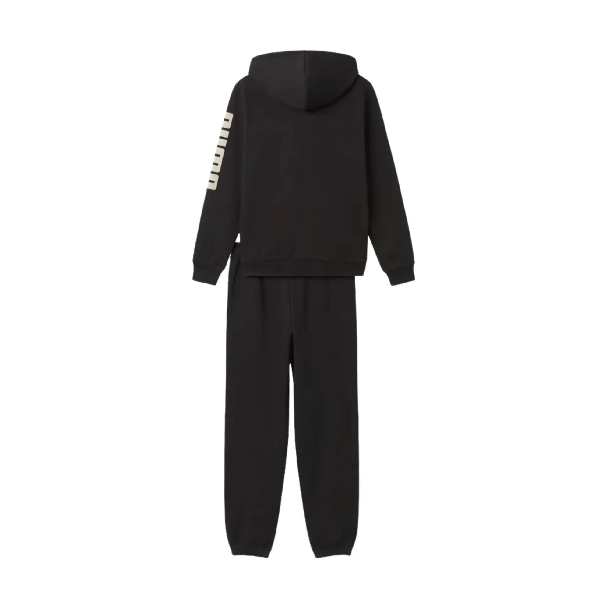 Puma - Heren Trainingspak Capuchon en Rits Essential Graphic Fleece, Zwart 2/3