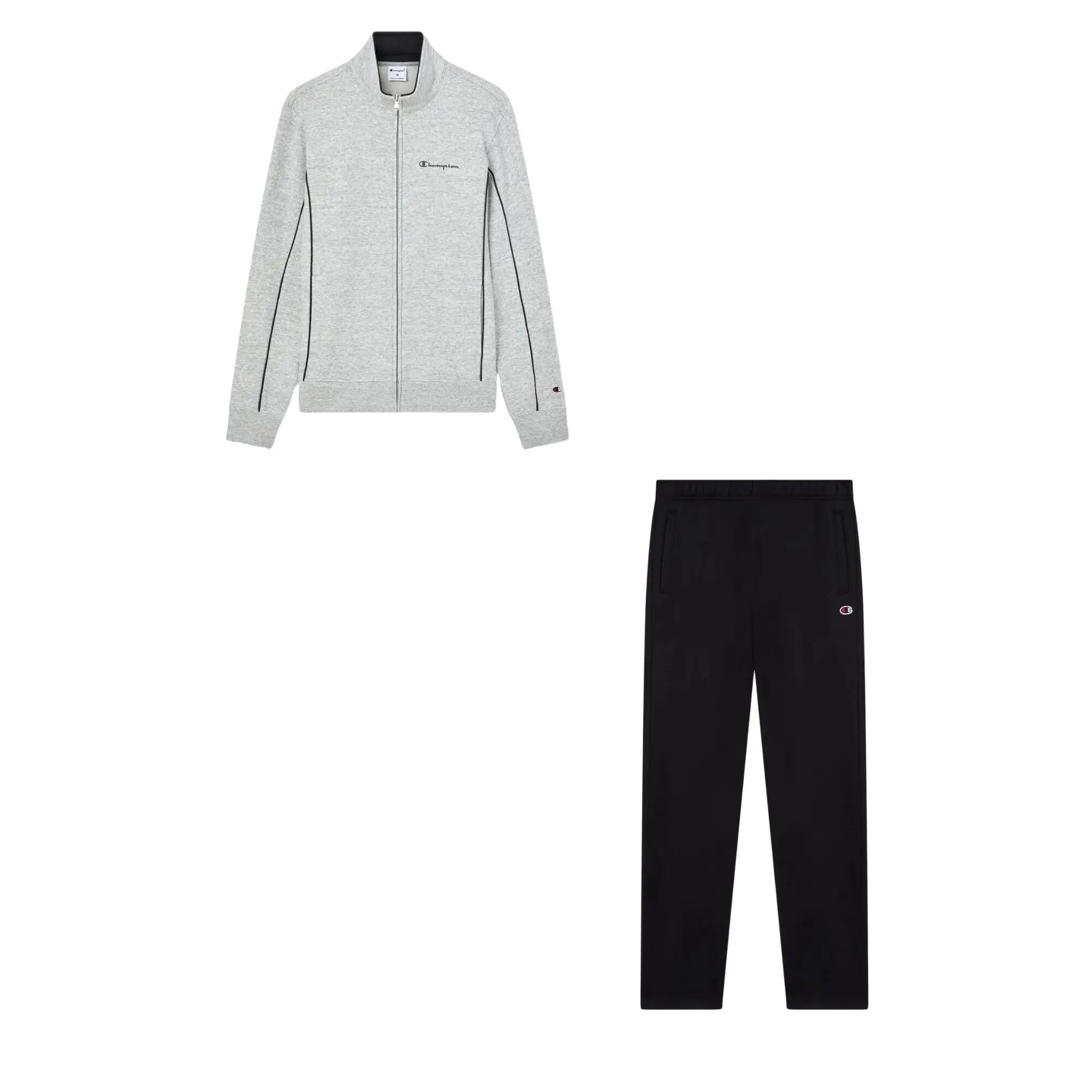 Champion - Heren Trainingspak Full Zip Gevoerd Small Script, Grijs 5/5