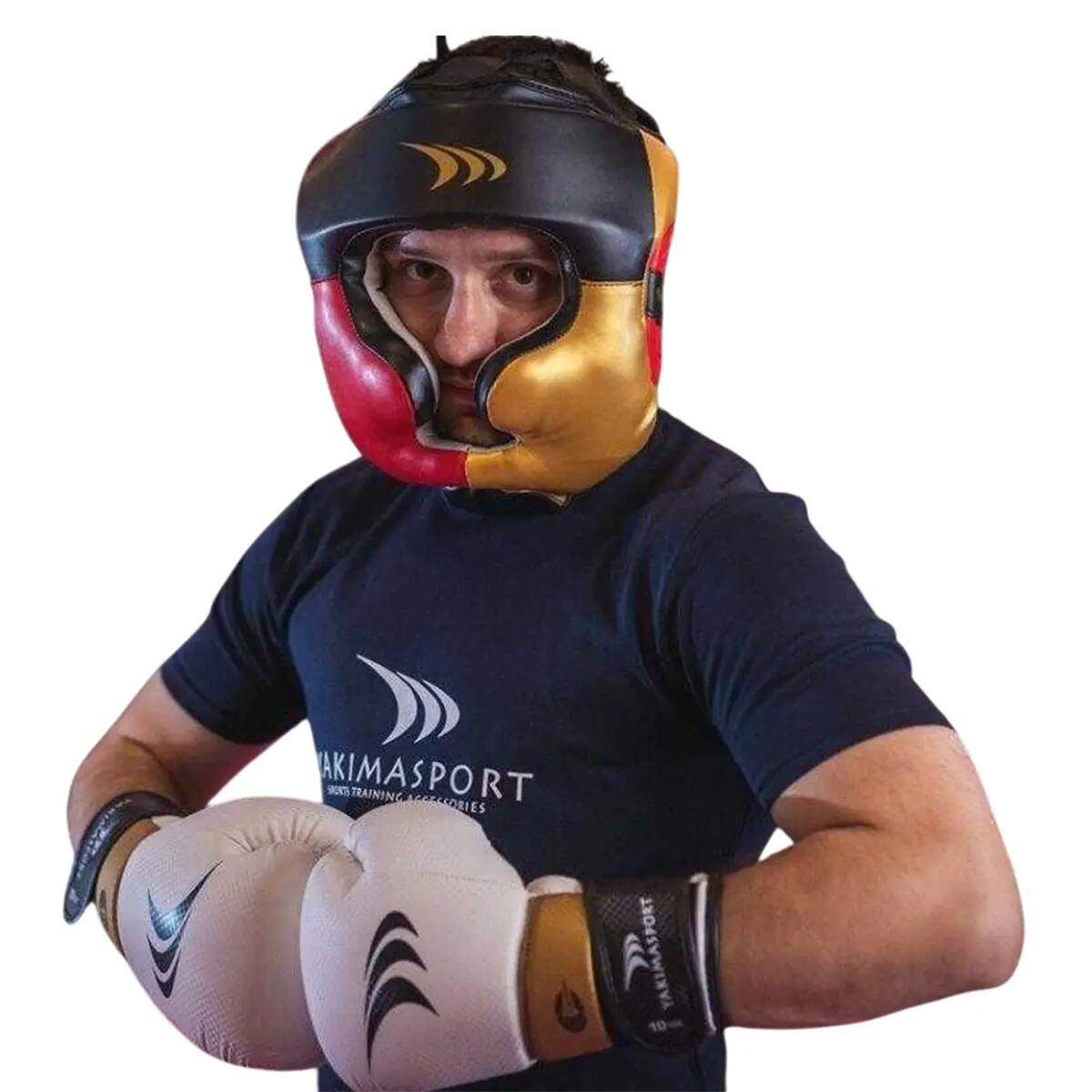 Unisex Adult Boxing Helmet (Black/Red/Golden) S 3/3