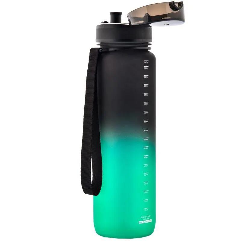 Wasserflasche für HerrenDamen Unisex Damen und Herren Schwarz/Grün 6/8