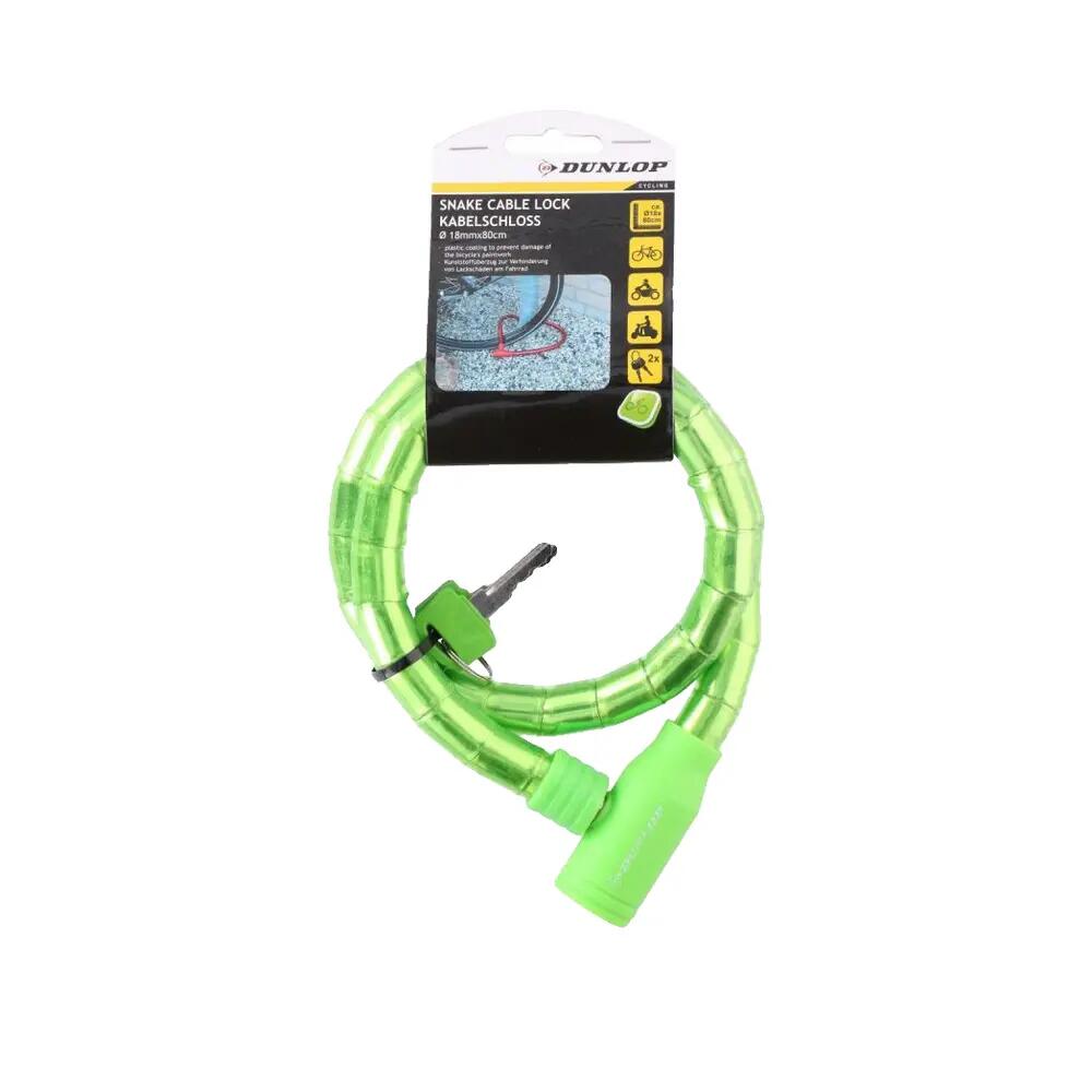 Verrou de vélo Dunlop câble spiral 18mm vert 4/6