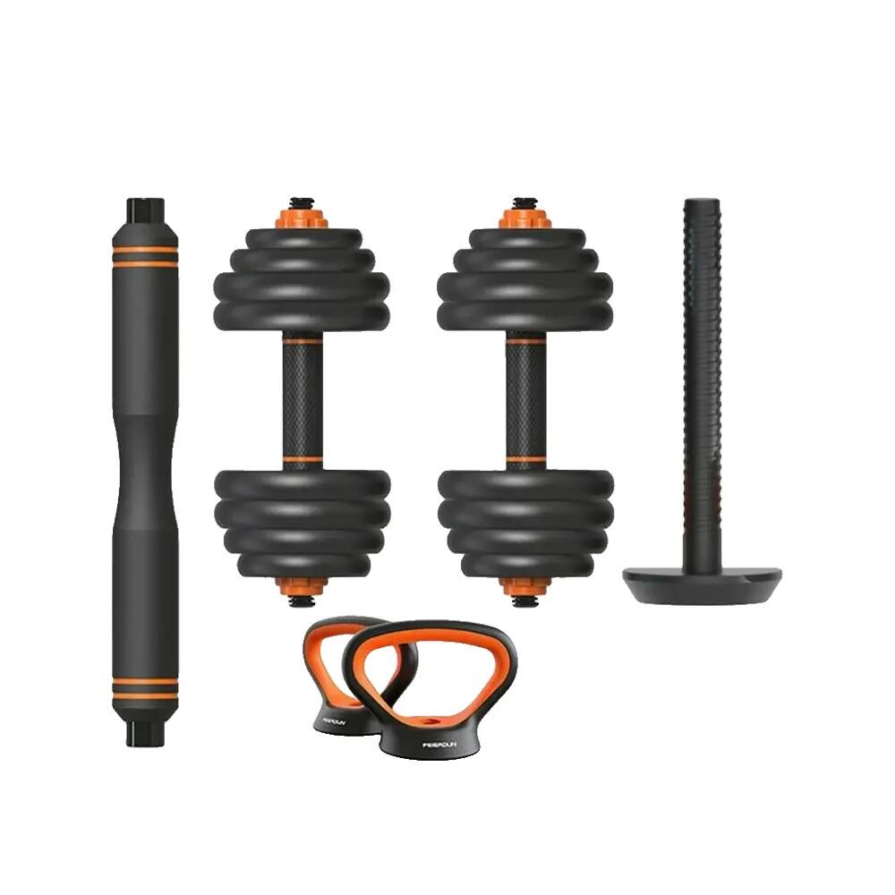 40 kg -Gewichtsset: Kurzhanteln + Langhantel + Kettlebell 10/11