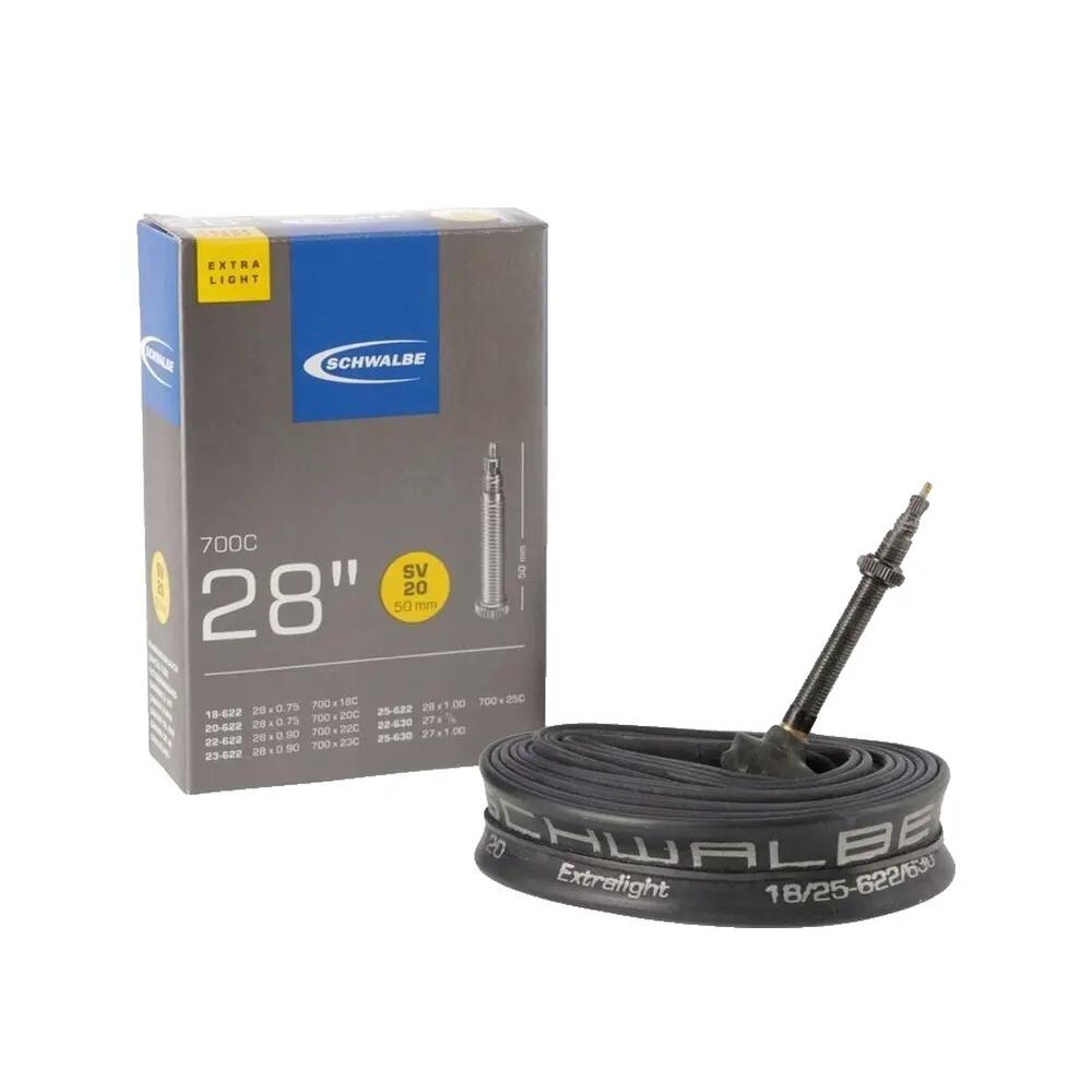 CHAMBRE A AIR VELO 700 x 18-25 SCHWALBE VALVE PRESTA TOUT ALU 80mm (SV20) 4/7