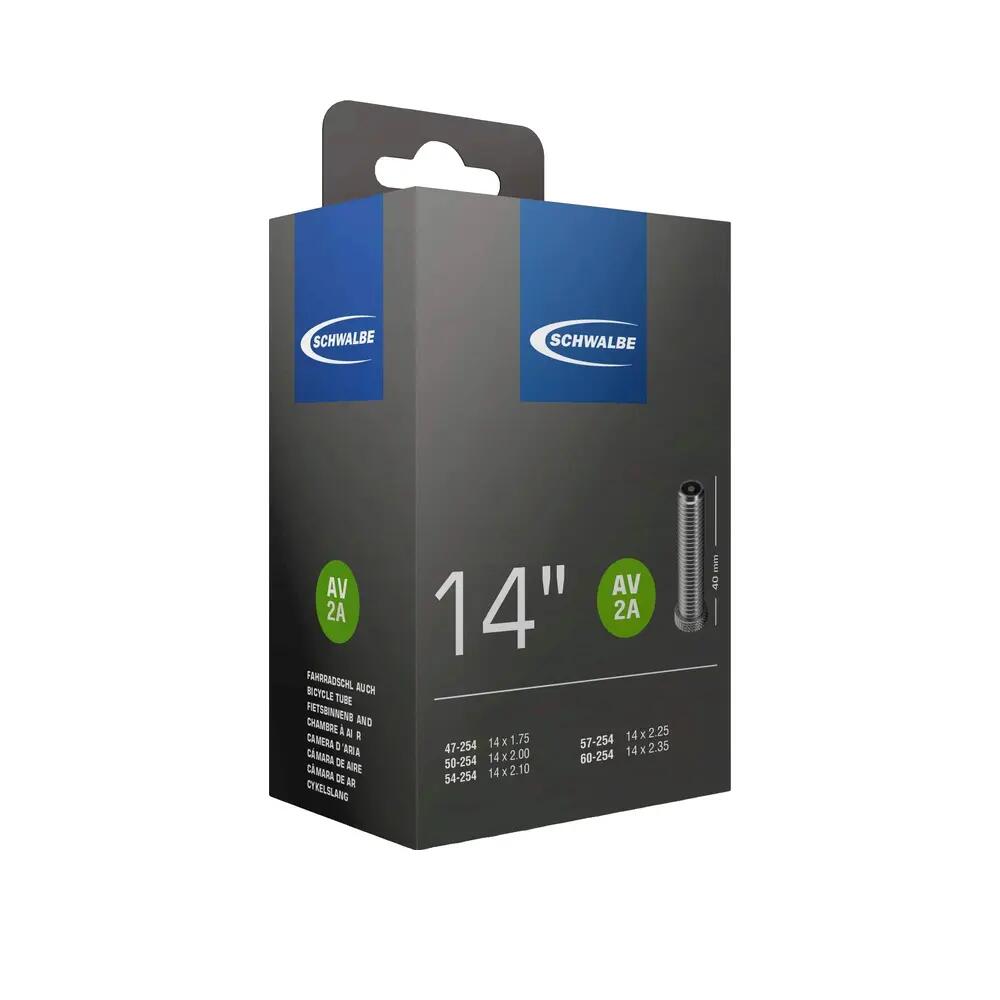 Chambre a air velo 14 x 1.75 Schwalbe valve standard (47-254 à 60-254)(av2a) 4/4