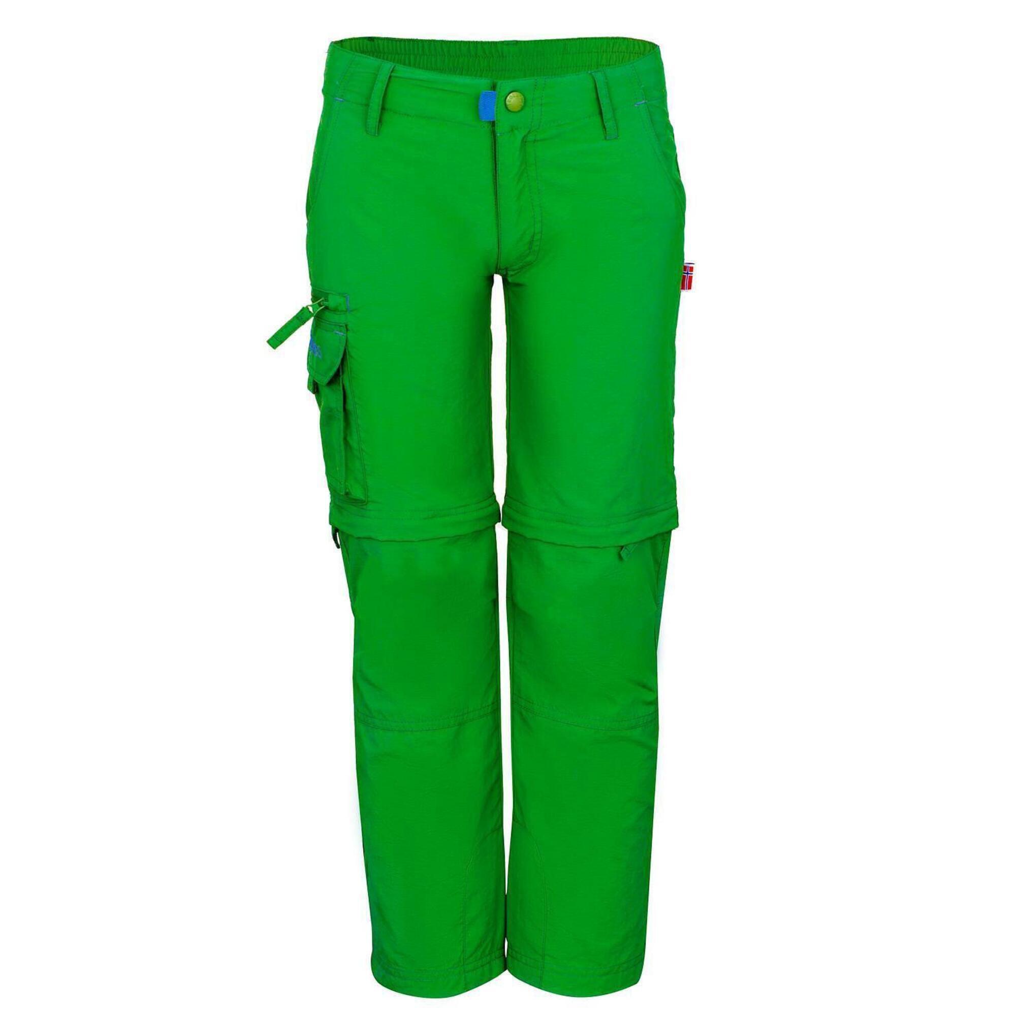 TROLLKIDS Kinder Zip-Off Hose Oppland Atmungsaktiv Indisch Grün