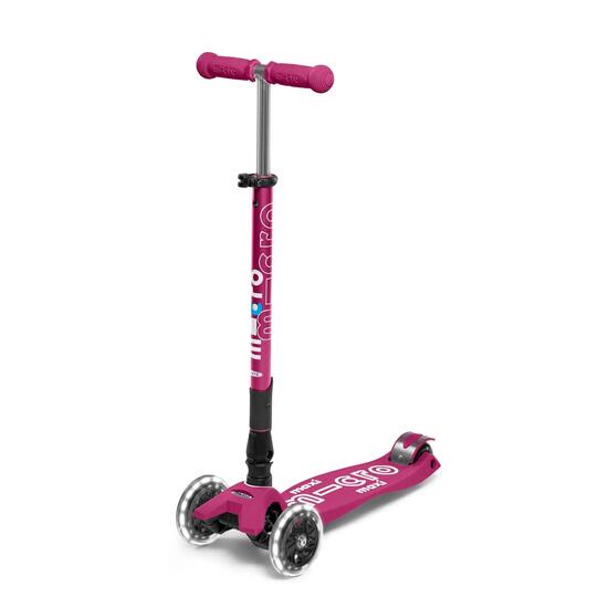 Trottinette enfant 3 roues - Maxi Deluxe pliable LED - Baie rouge