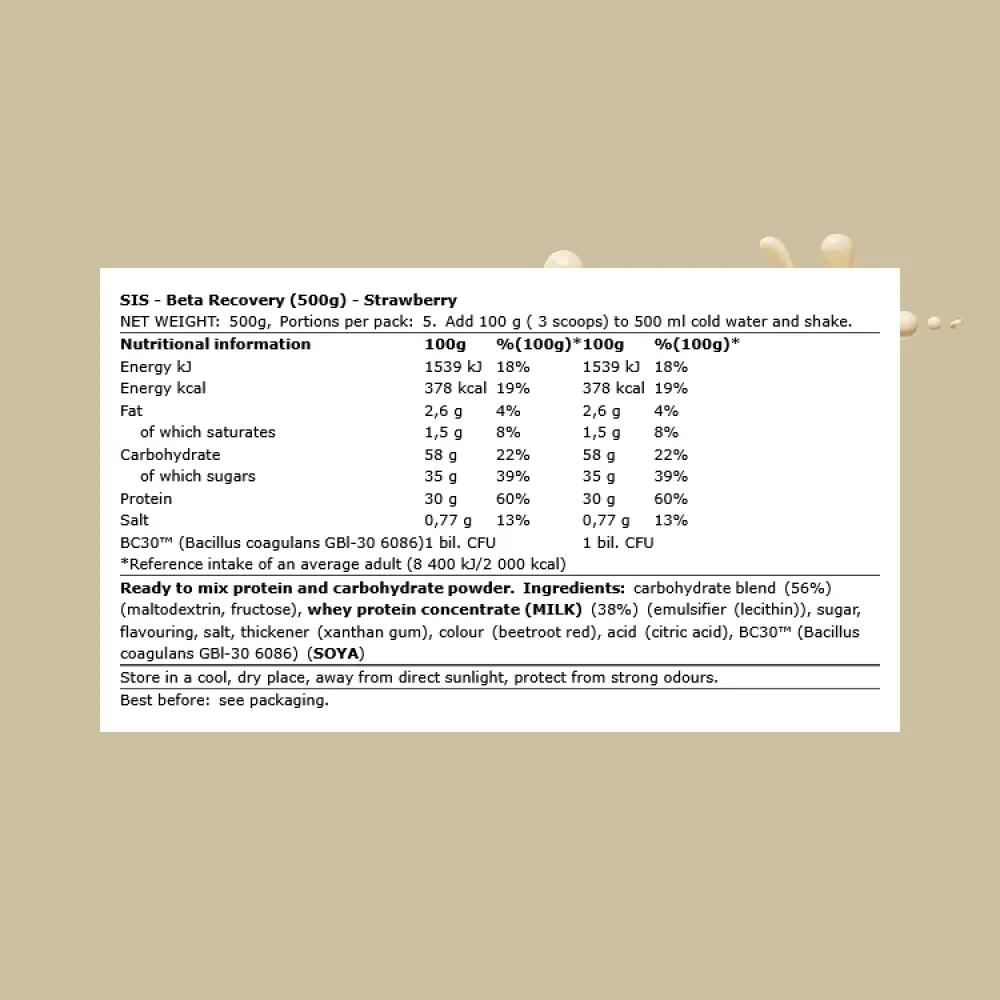SIS Beta Recovery Drink Poudre Fraise - 500g 3/3