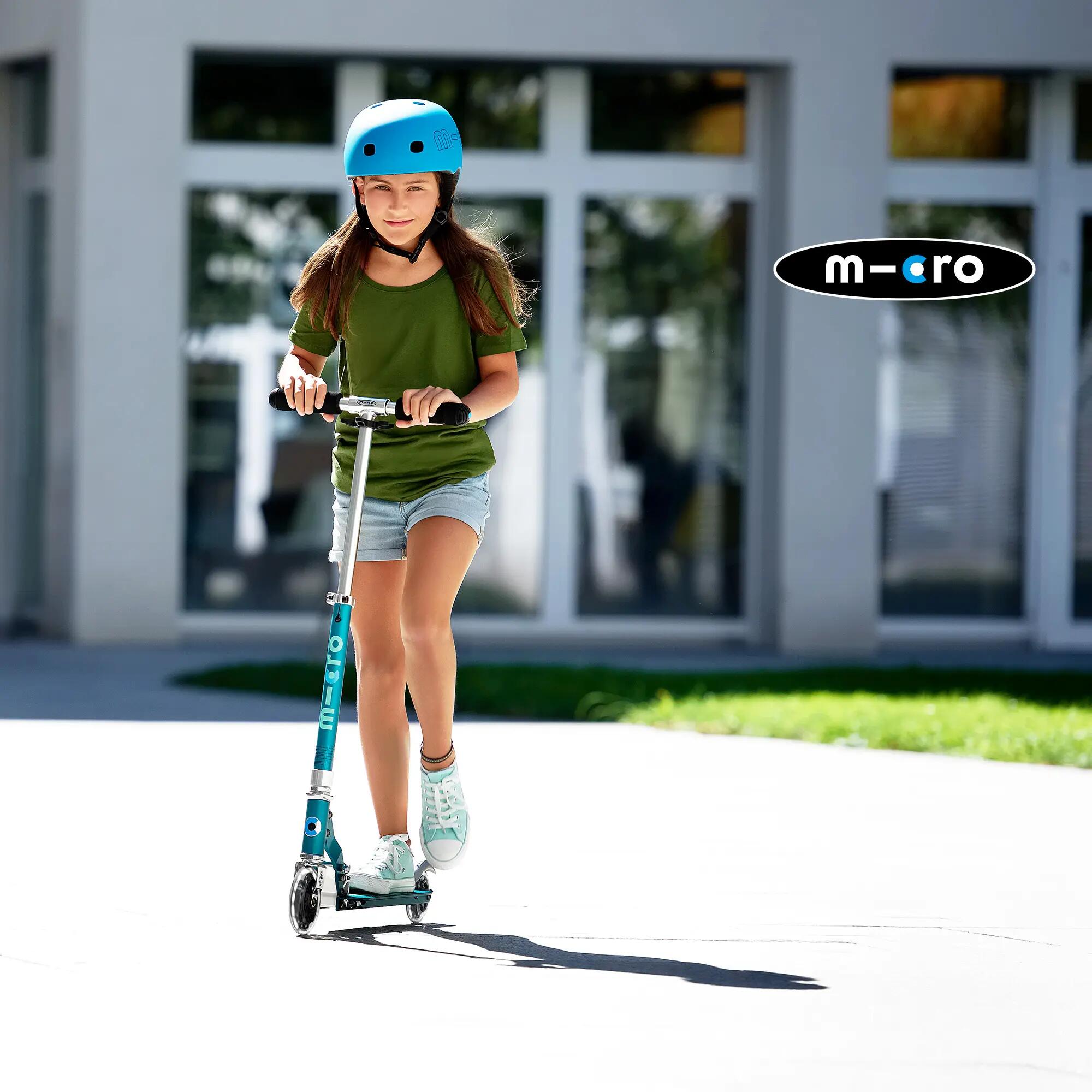 Patineta - Niños - Micro Sprite - Plegable, ruedas LED - Azul petróleo 5/7