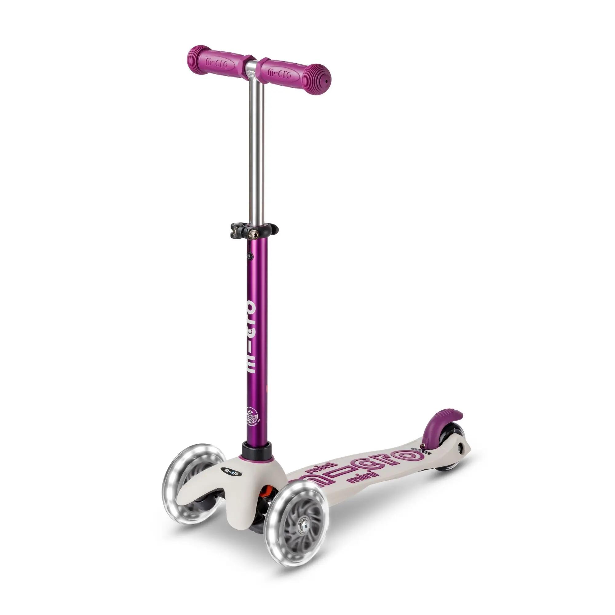 Trottinette enfant 3 roues - Mini  Deluxe Eco LED - Pourpre 1/7