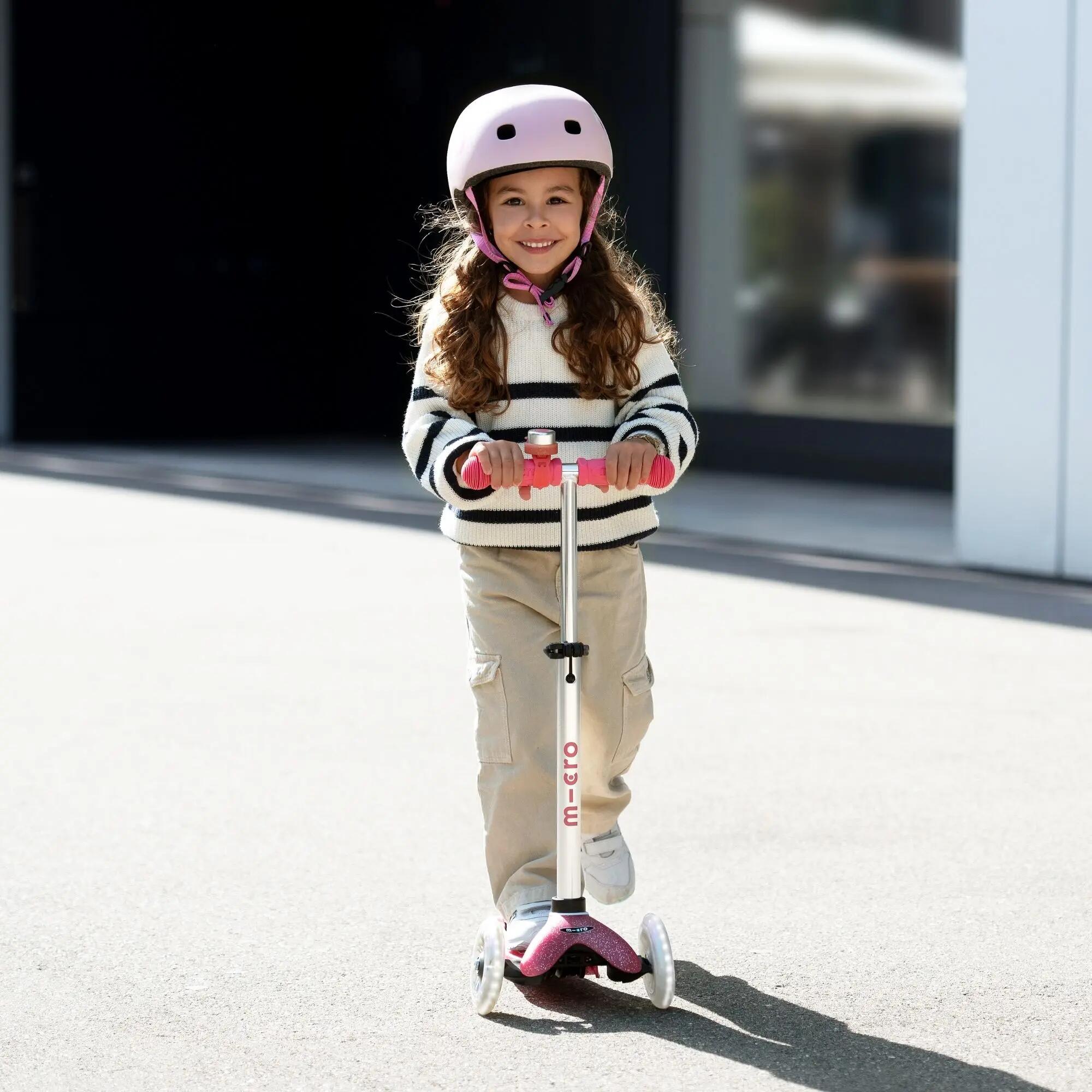 Trottinette enfant 3 roues - Mini  Deluxe Glitter LED - Rose 5/7