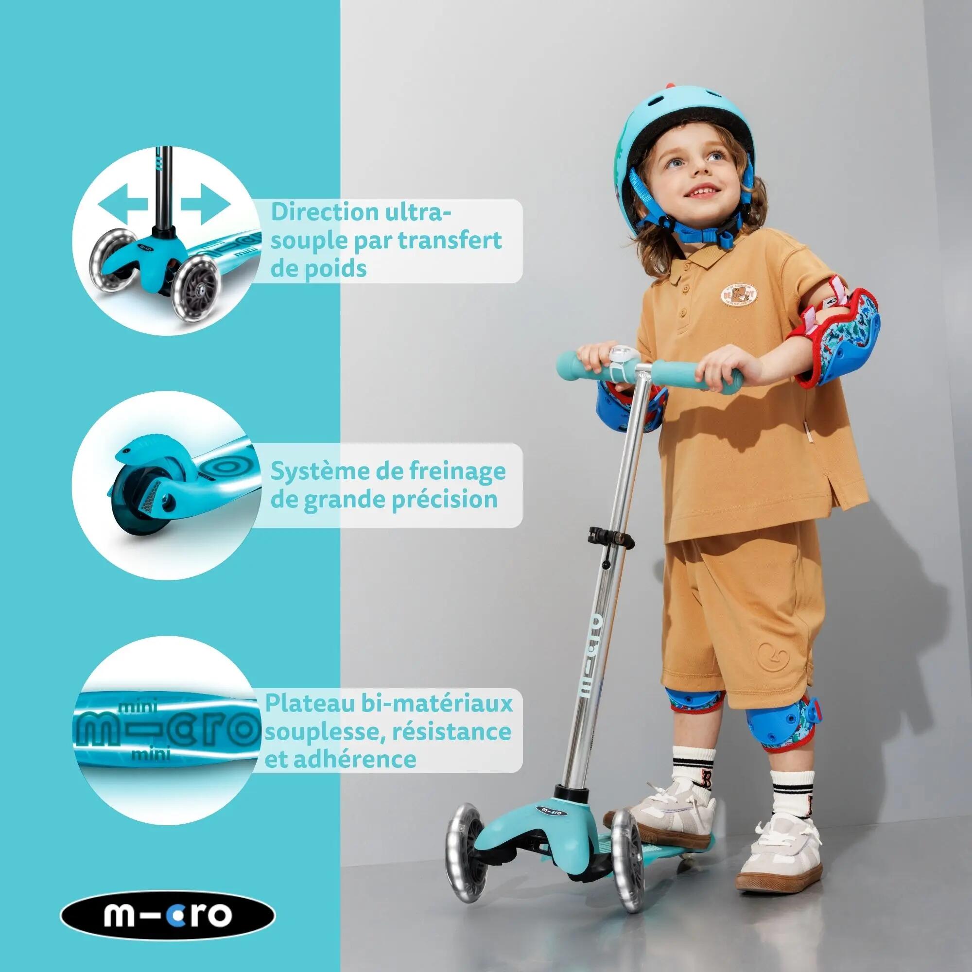 Kinderstep - 3 wielen, led - Mini Micro Deluxe Glow Plus - Glacier Aqua 5/7