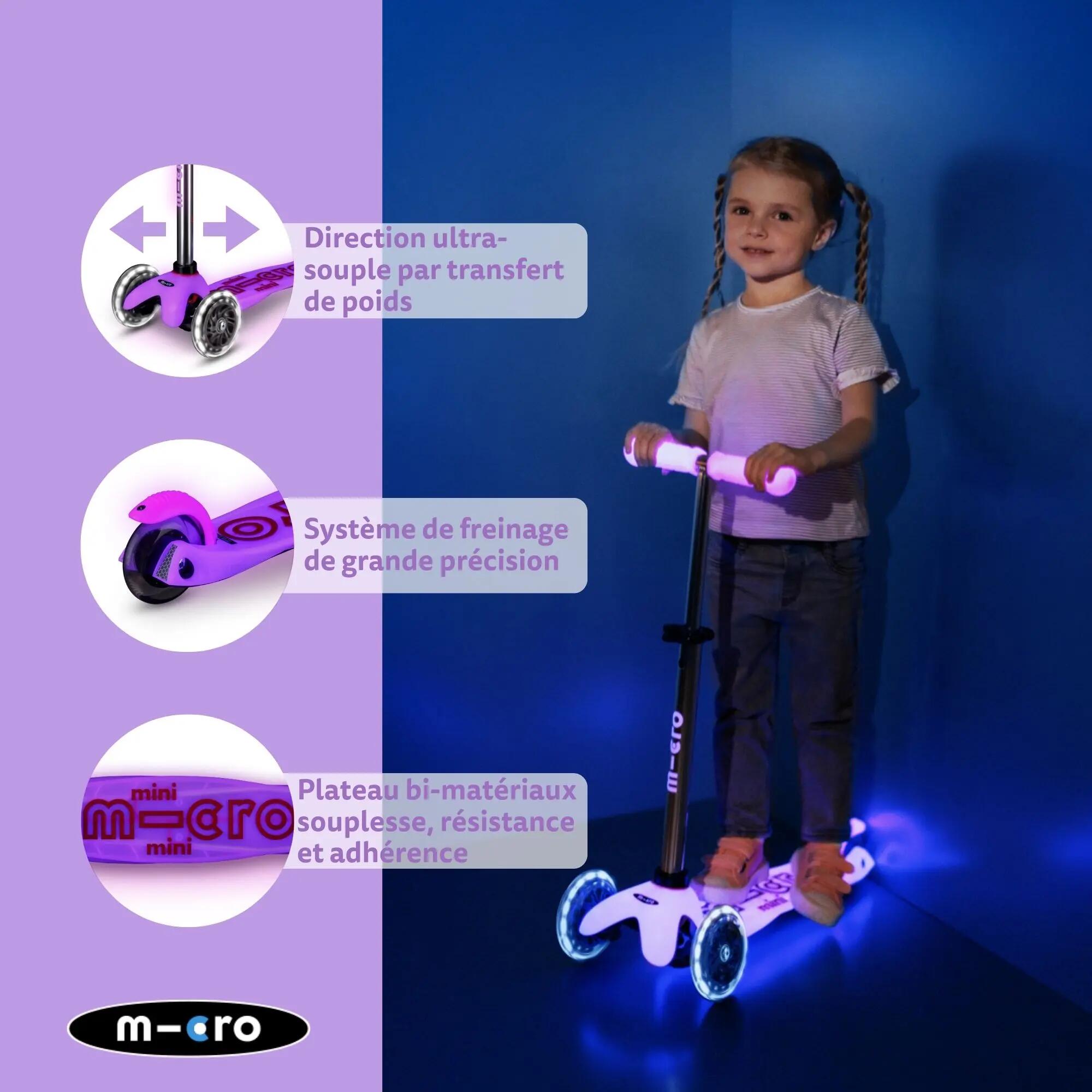 Monopattino - città - bambina - pieghevole, LED - rosa 5/7