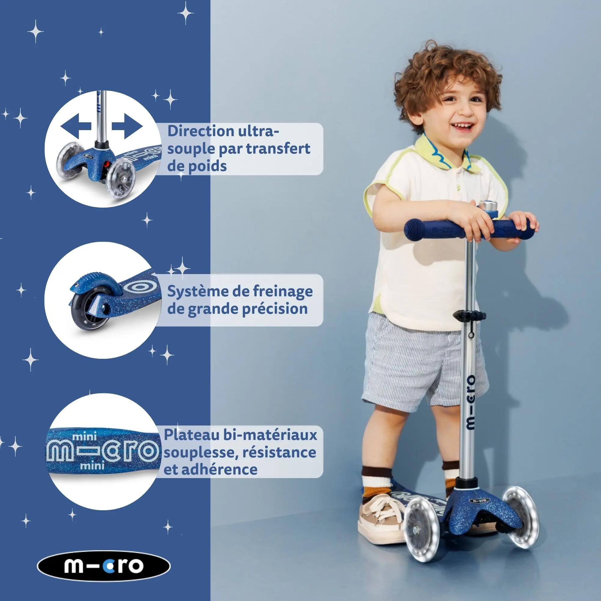 Trottinette enfant 3 roues - Mini  Deluxe Glitter LED - 4/7