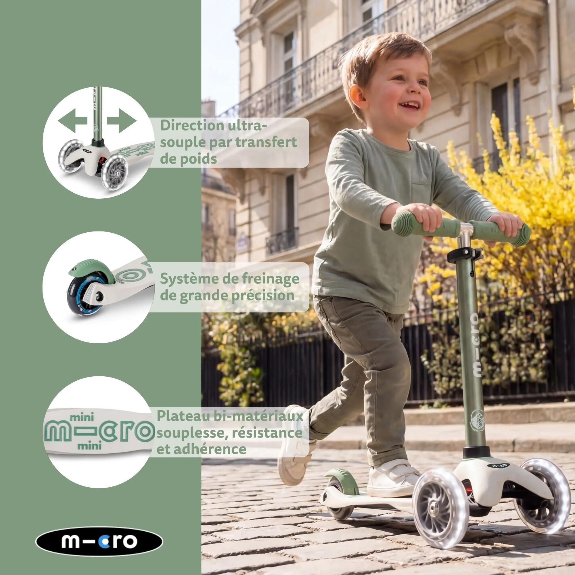 Trottinette enfant 3 roues - Mini  Deluxe Eco LED - Pistache 4/7
