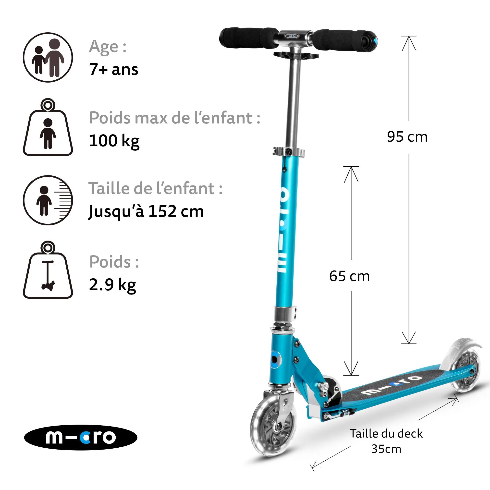 Patinete Infantil 2 Ruedas Micro Sprite LED Azul 2/7