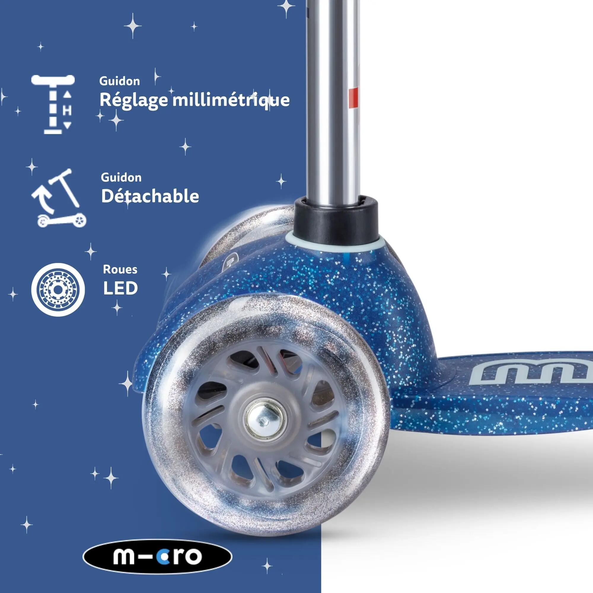Trottinette enfant 3 roues - Mini  Deluxe Glitter LED - 3/7