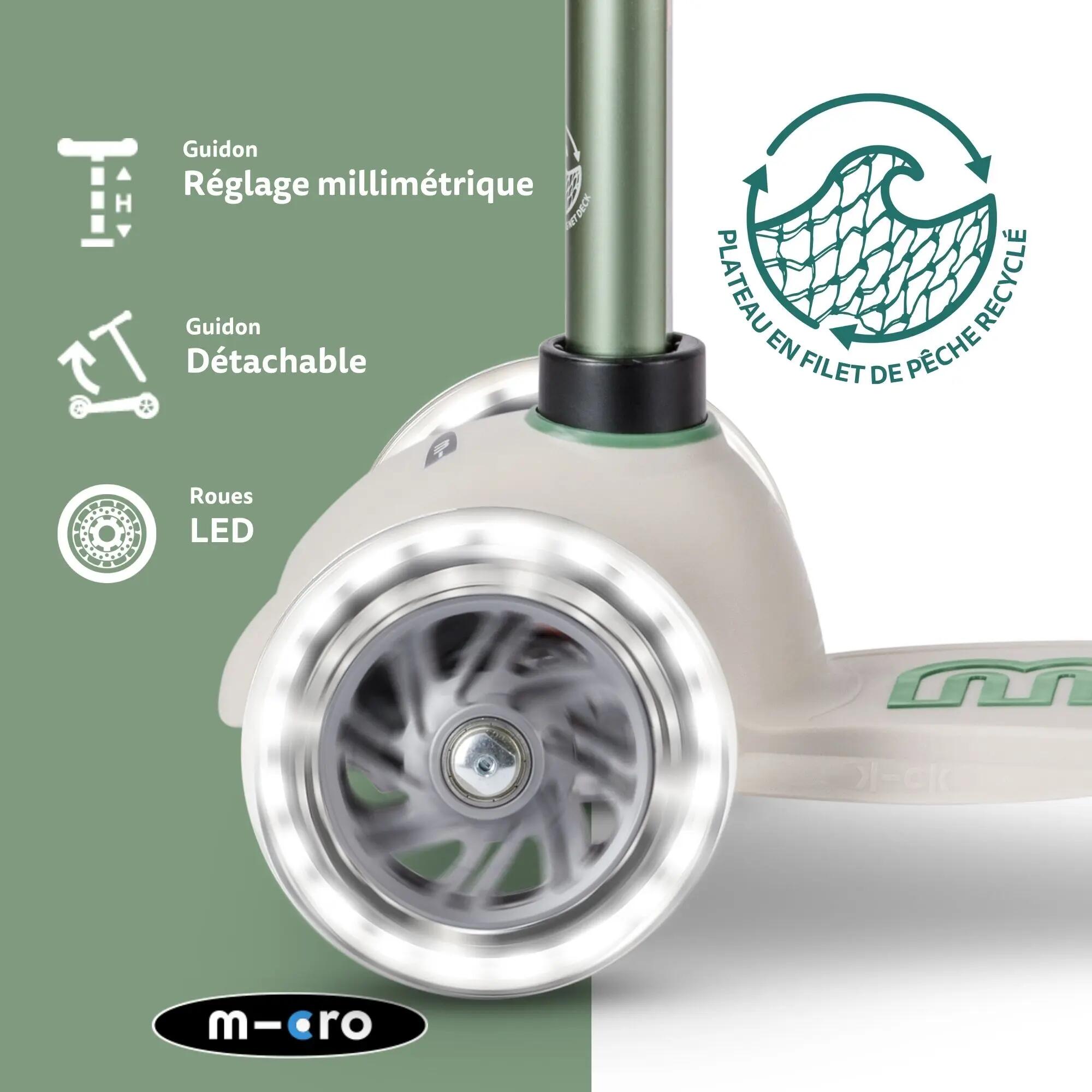 Trottinette enfant 3 roues - Mini  Deluxe Eco LED - Pistache 3/7