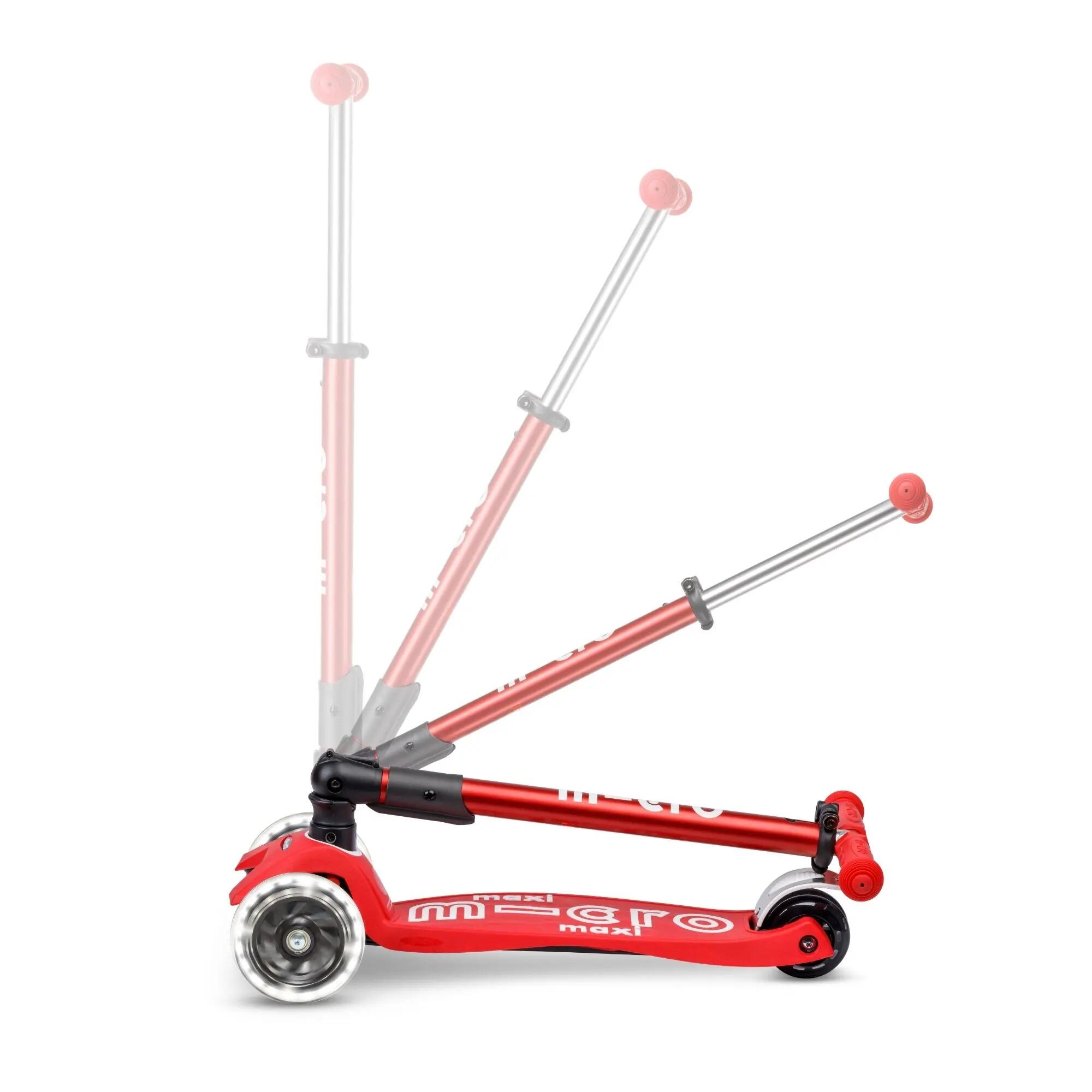 Patinete Infantil  Micro Maxi Deluxe Plegable LED Rojo 2/7