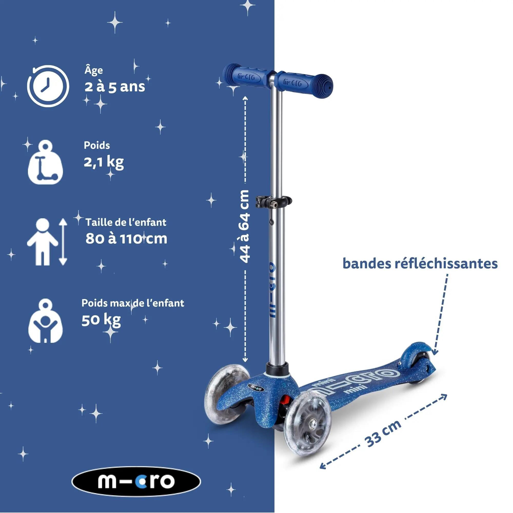Trottinette enfant 3 roues - Mini  Deluxe Glitter LED - 2/7