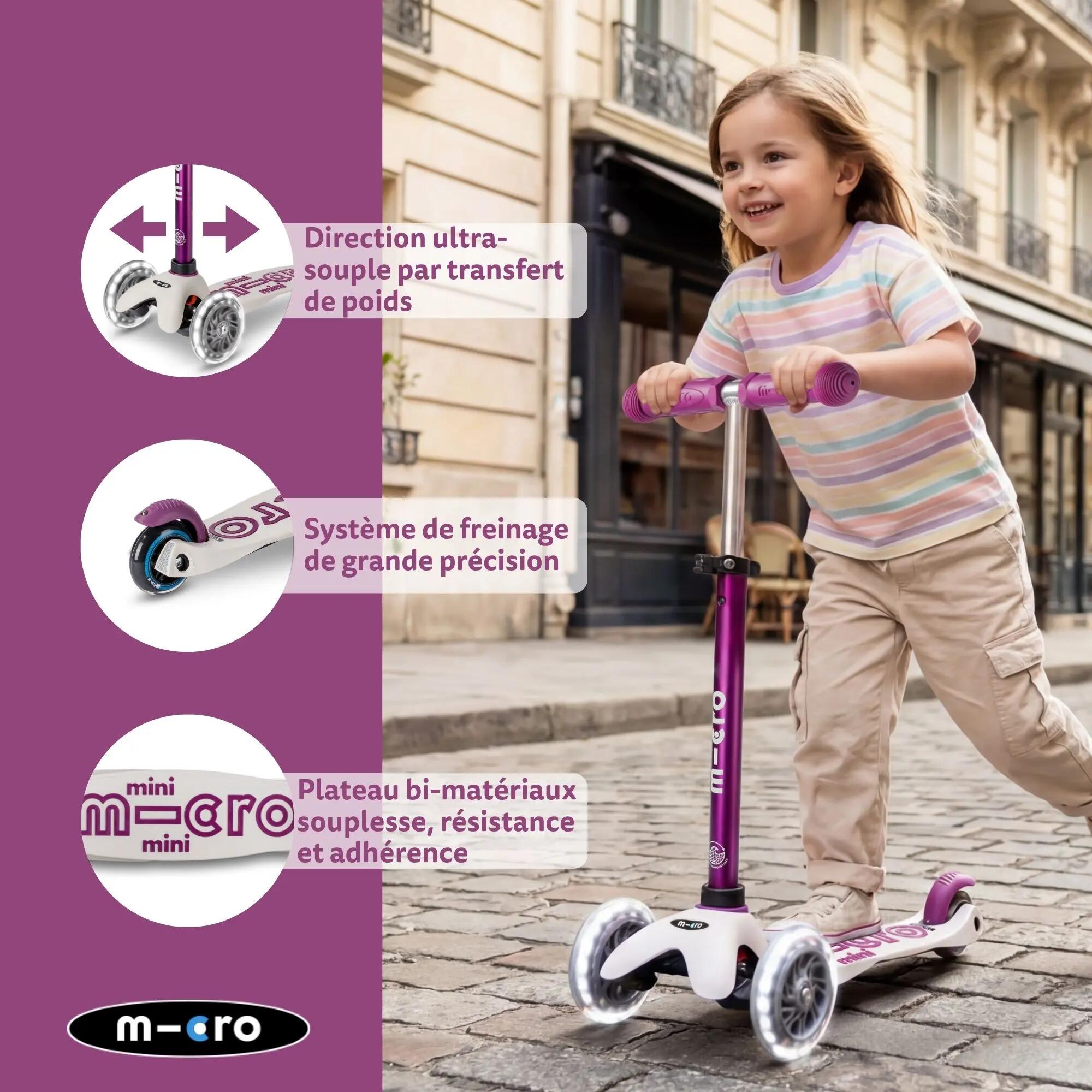 Trottinette enfant 3 roues - Mini  Deluxe Eco LED - Pourpre 4/7