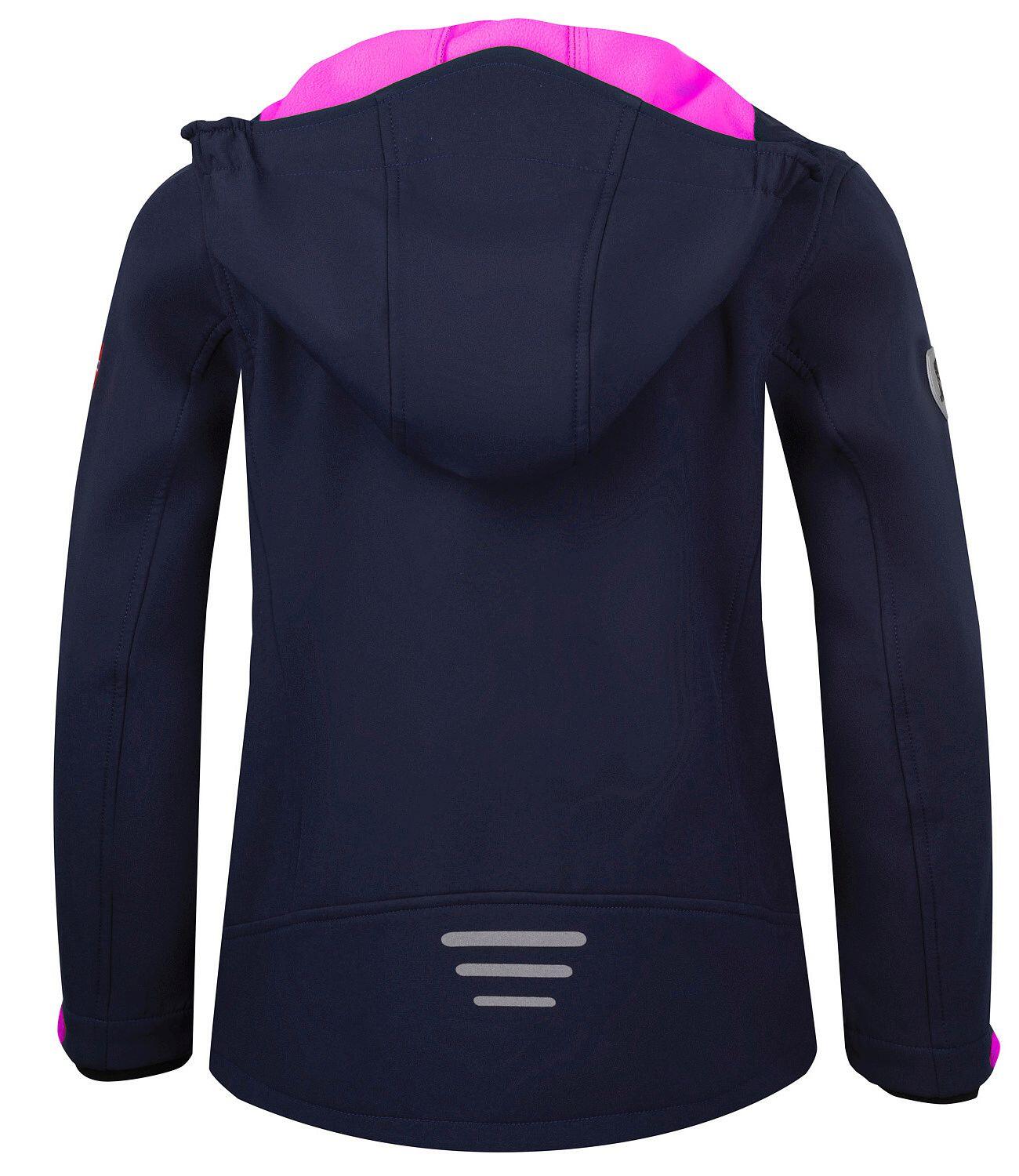 Softshell-Jacke Trollfjord Mädchen Magenta winddicht und wasserabweisend 2/2