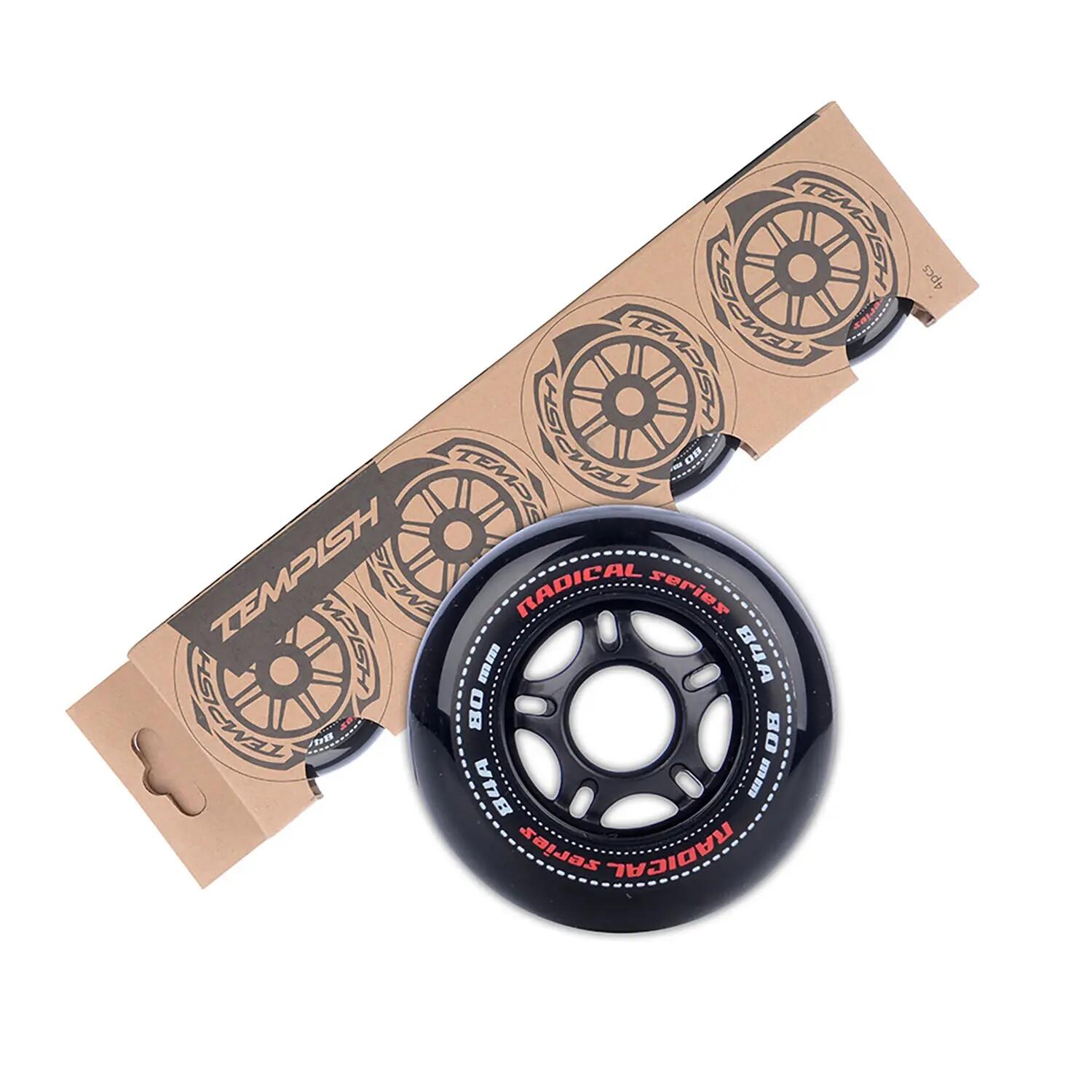 Kółka do rolek  Radical 84A 80 mm, zestaw 4 szt., czarne 2/4