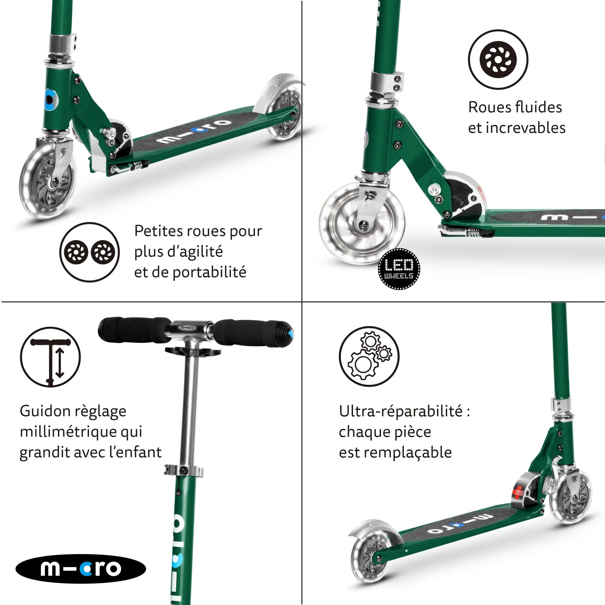Scooter - Stad - Meisjes - Opvouwbaar - Micro Mobility - Bosgroen 4/7