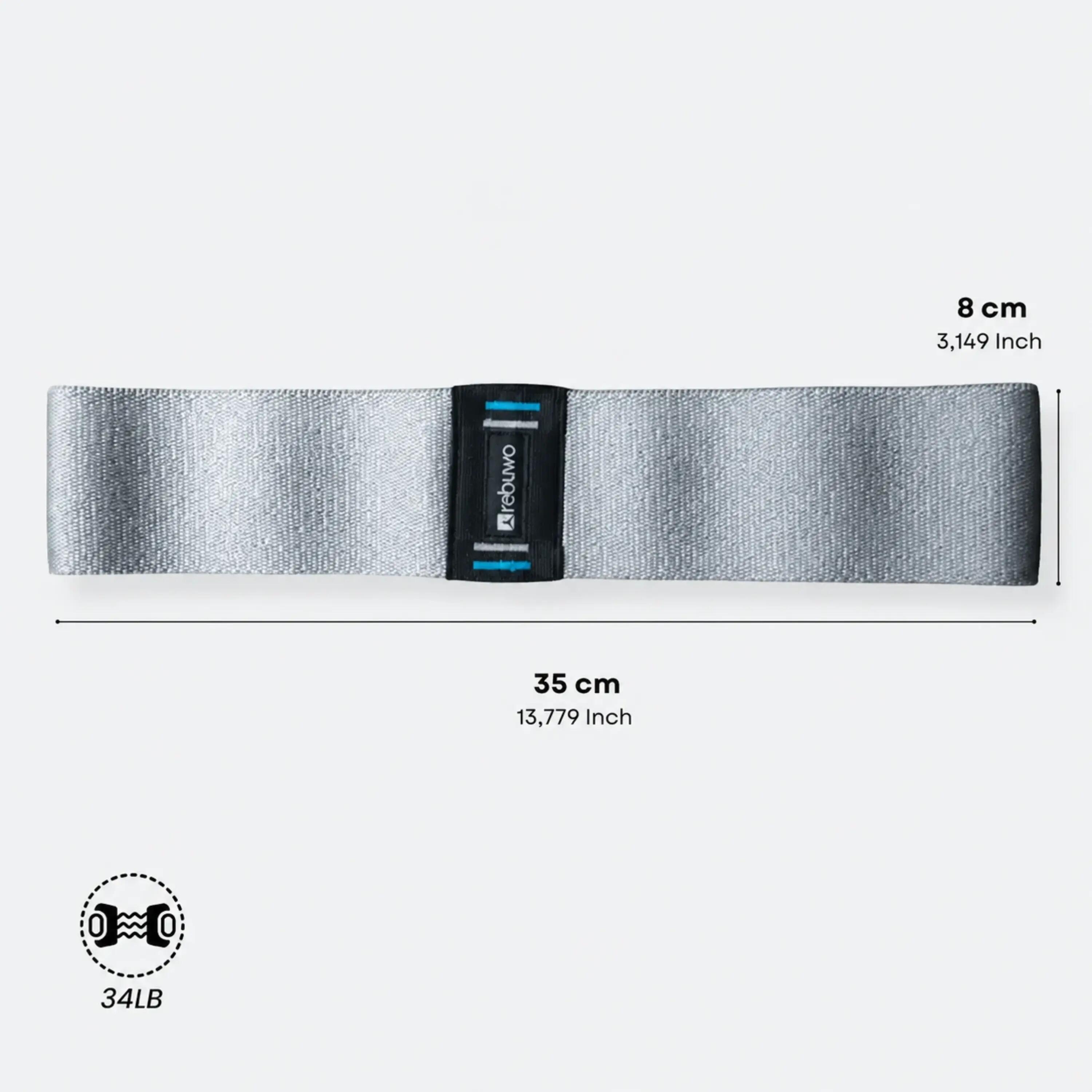 Pro Squat Kalça Egzersiz Kumaş Direnç Bandı 35 cm – Gri 2/3