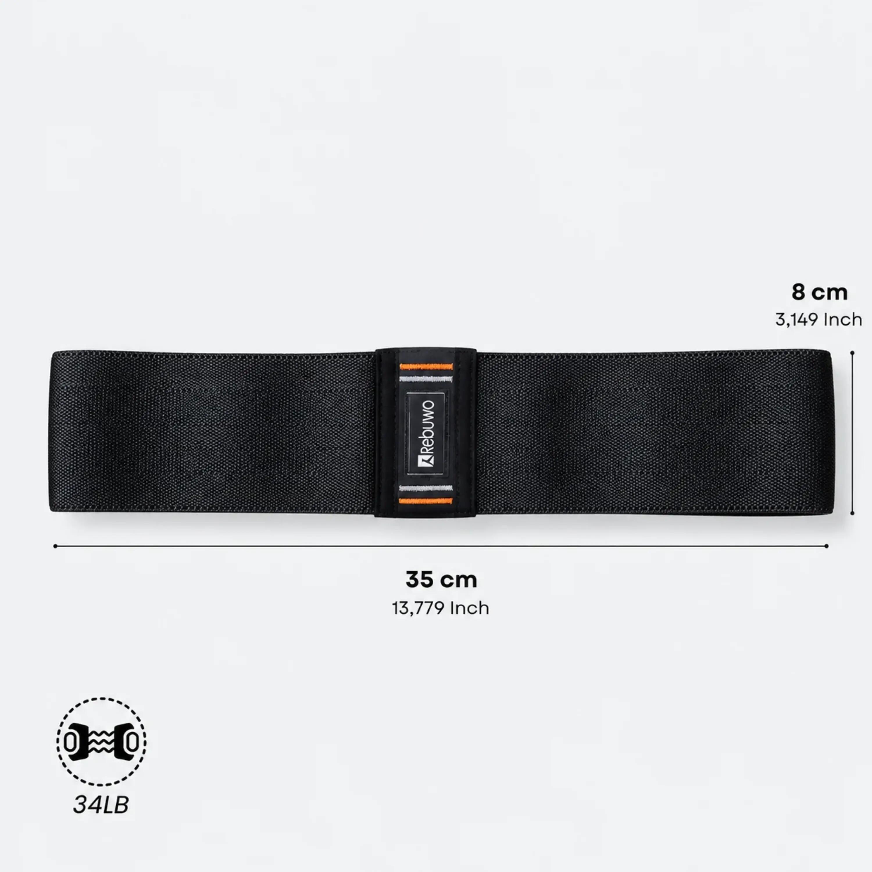 Pro Squat Kalça Egzersiz Kumaş Direnç Bandı 35 cm – Siyah 2/3