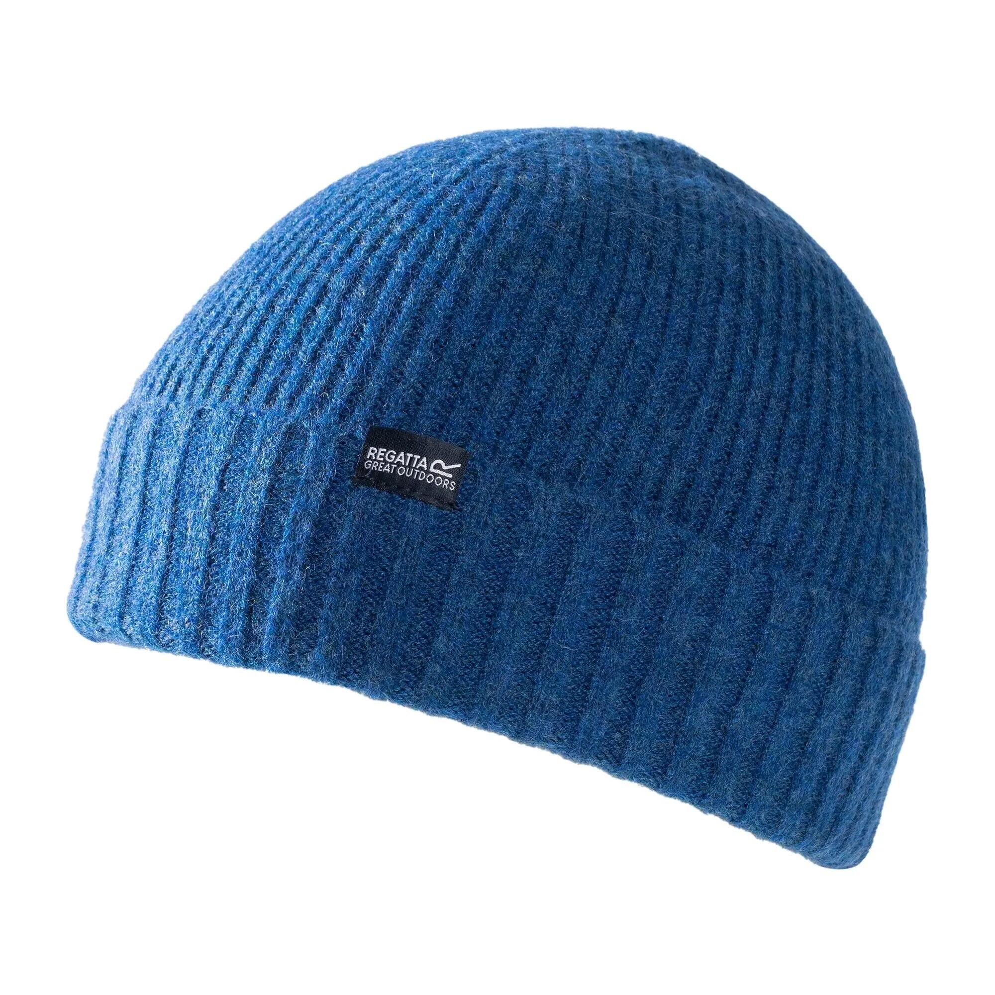 Gorro Beanie Basic de Acanalado para Niños/Niñas Azul aviador 3/4