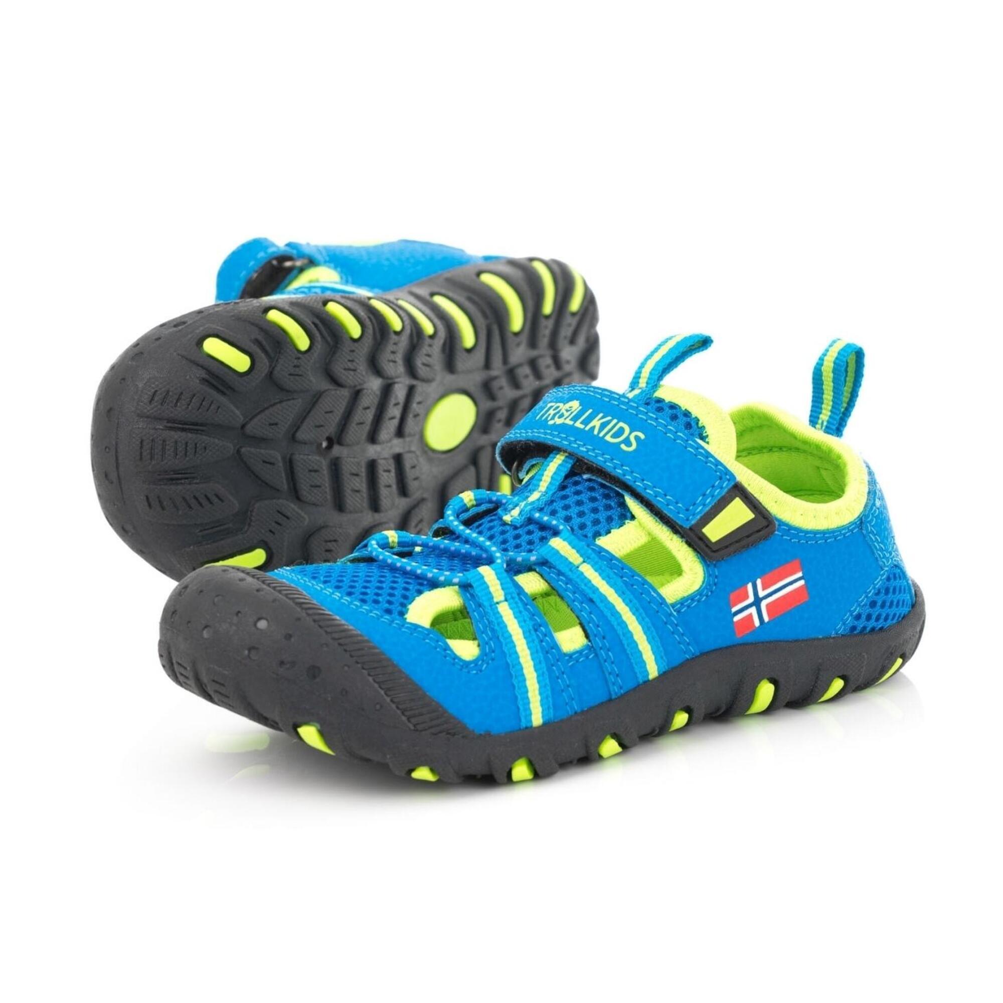 Children's sandal Sandefjord medium blue / lime