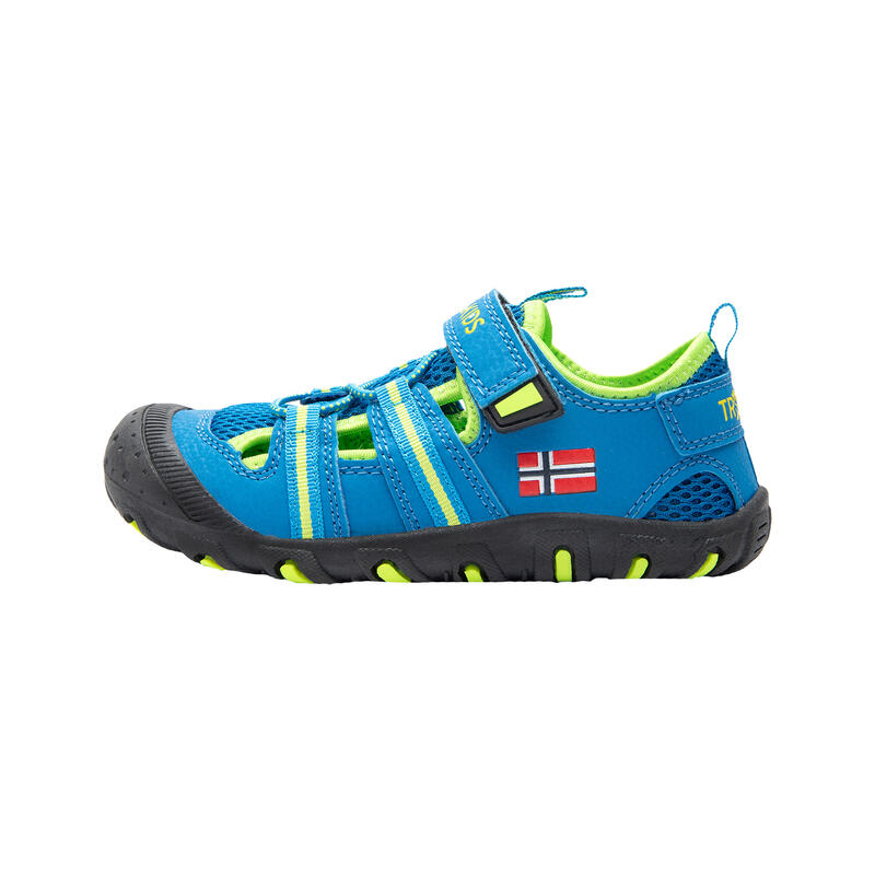 Sandale pour enfants Sandefjord bleu moyen / citron vert