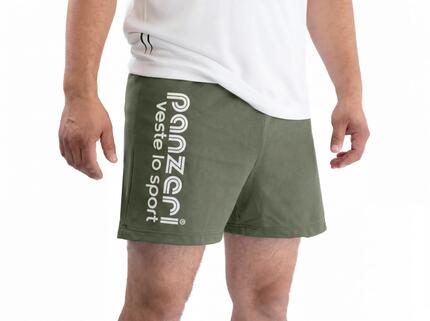 Short Panzeri Mixte - Uni A - Kaki / Blanc