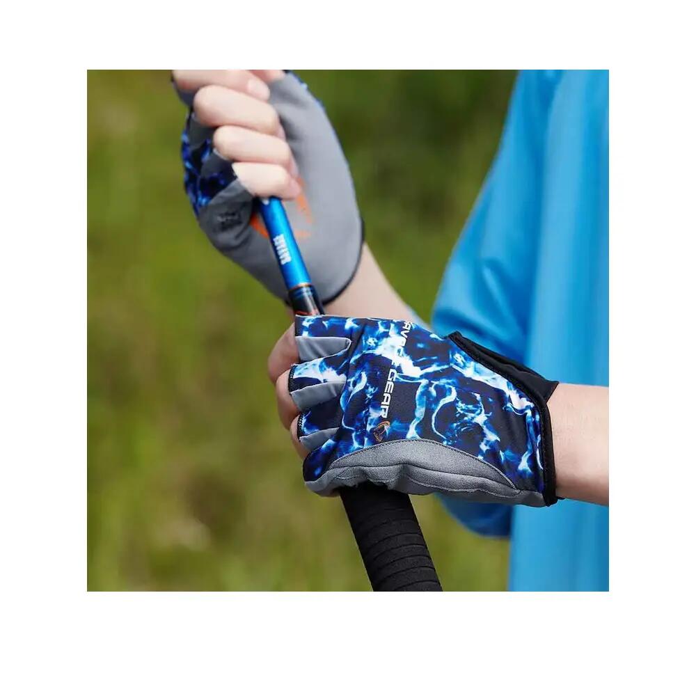 Luvas de mar Savage Gear meia luva Azul 4/4