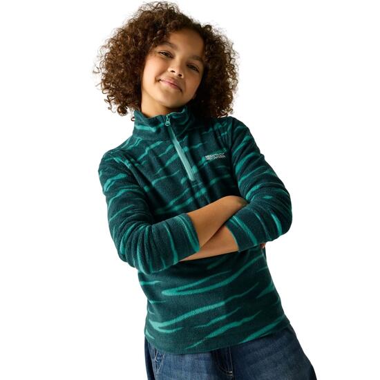 Haut Polaire À Col Montant Zippé Motif/style Imprimé Zèbre HOT SHOT Enfant (Vert